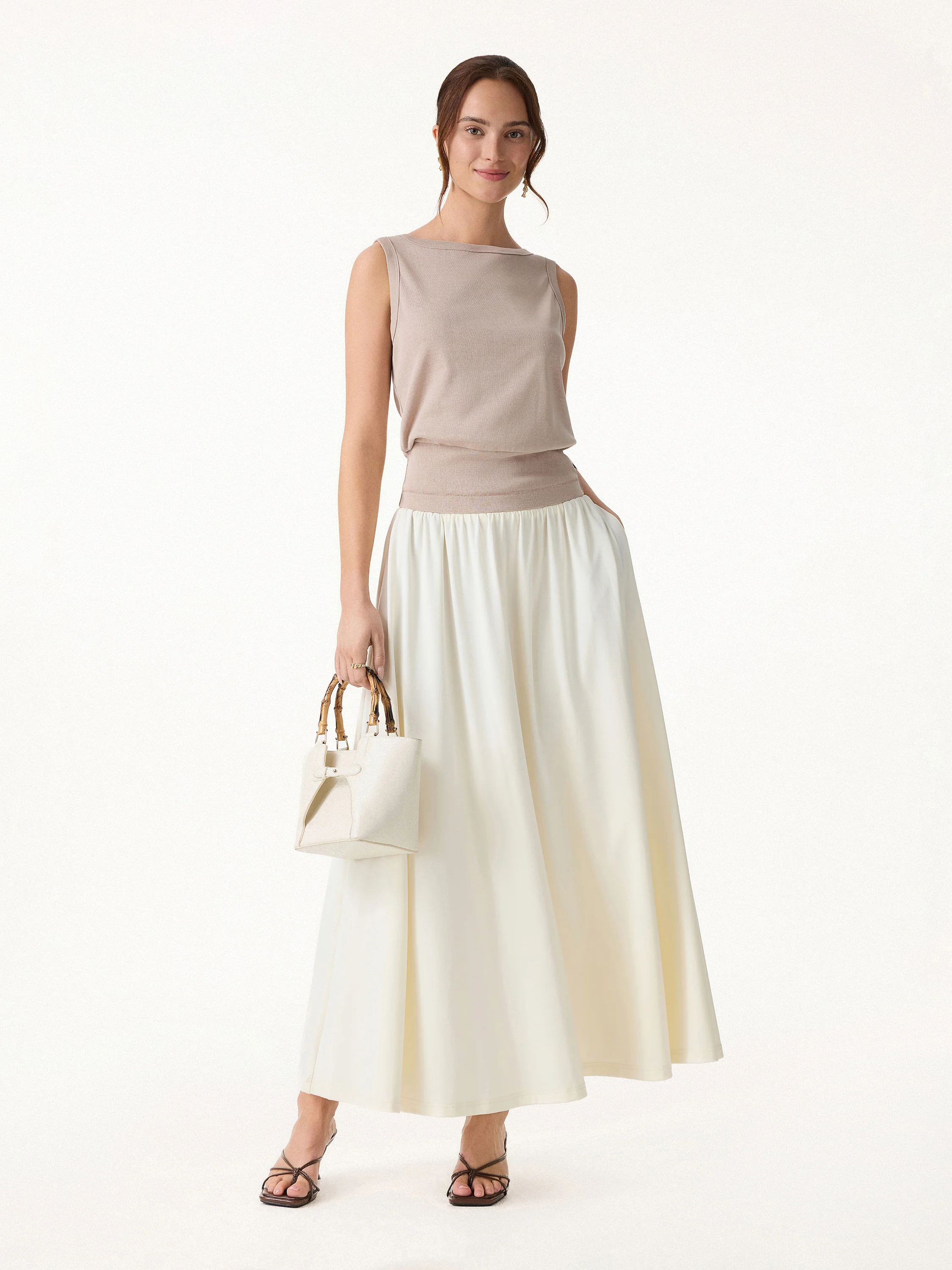 Cotton-Linen Blend Reversible Boatneck Low Back Top - Image 5