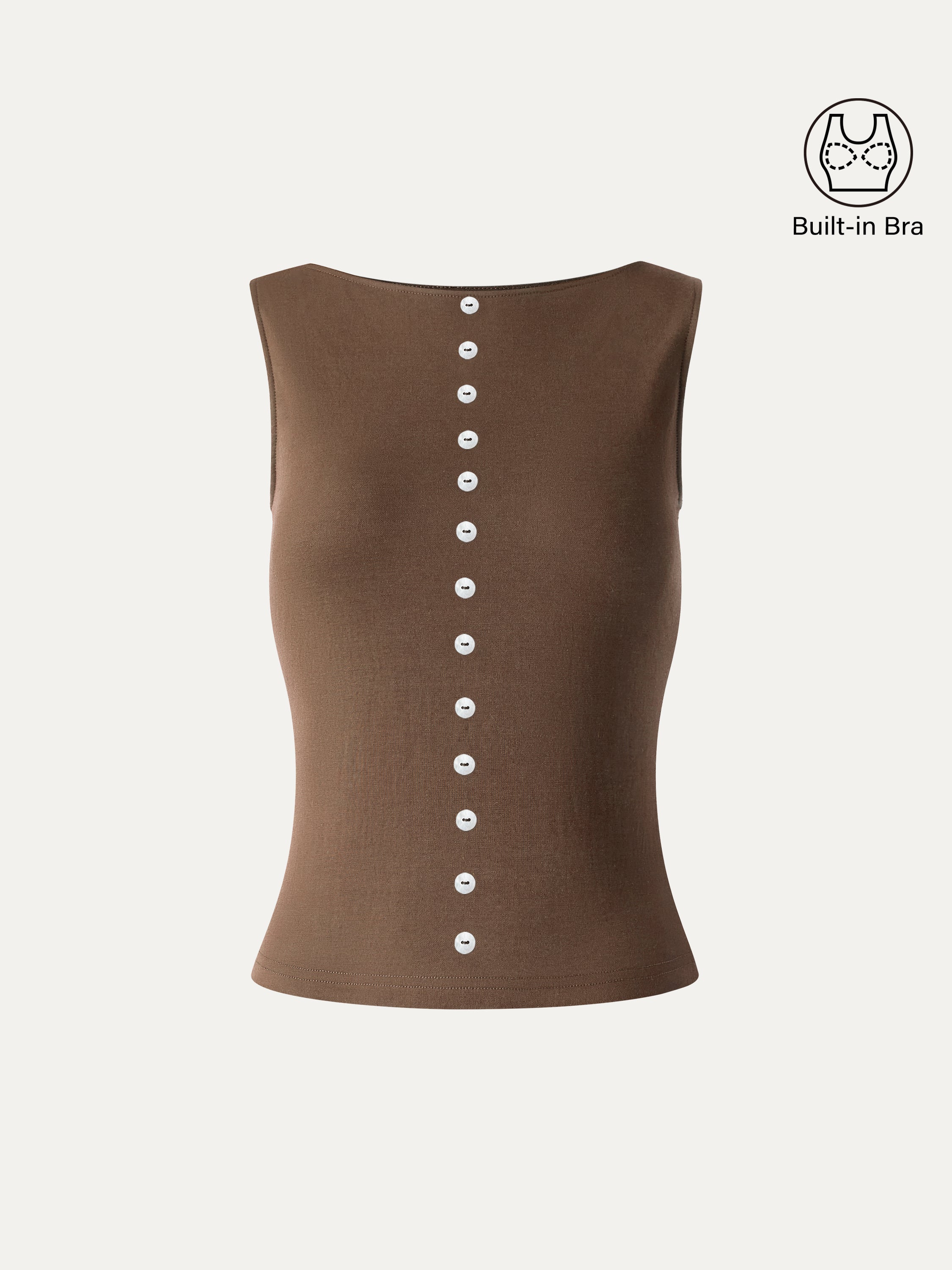 Cotton-Linen Boatneck Cropped Bra Top - Image 11