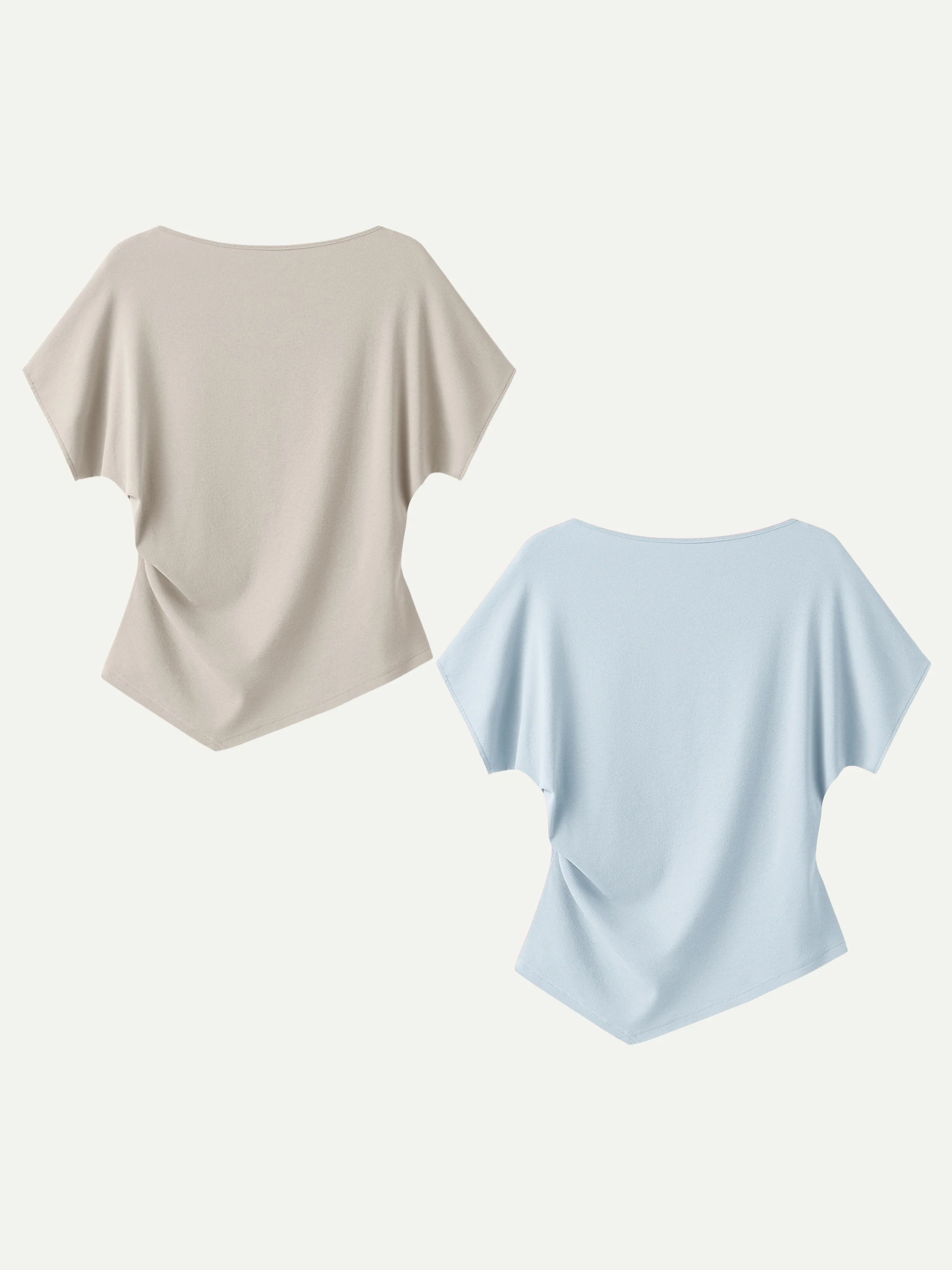 Cotton Lyocell Boatneck Angled Summer Tee - Image 23