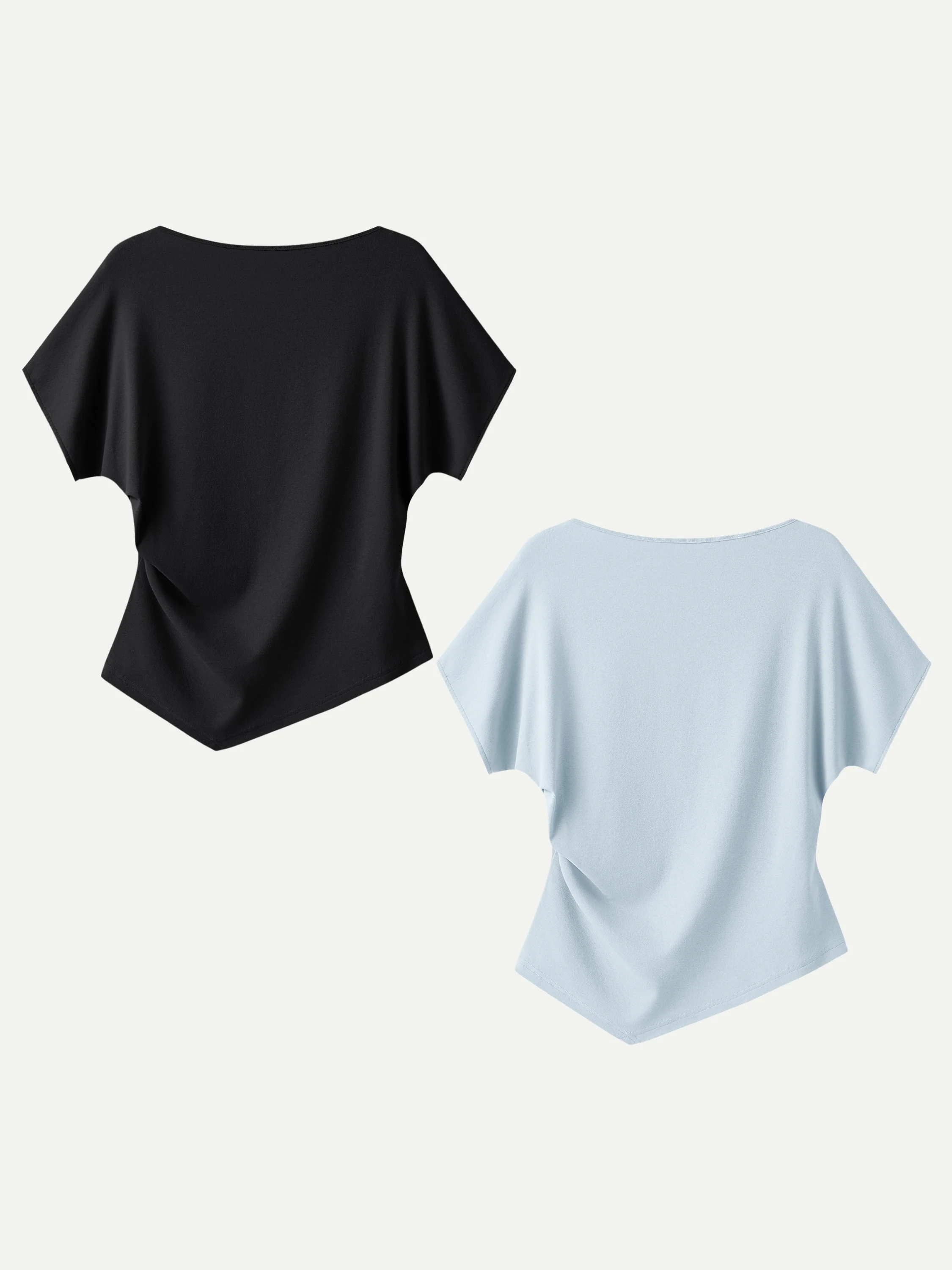 Cotton Lyocell Boatneck Angled Summer Tee - Image 26