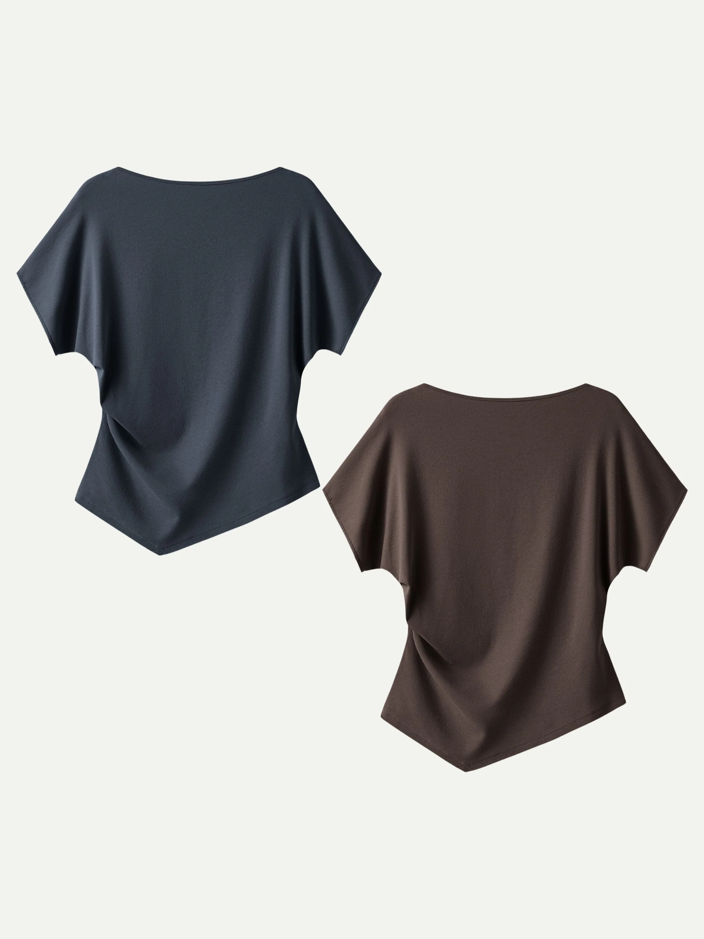 Cotton Lyocell Boatneck Angled Summer Tee - Image 27