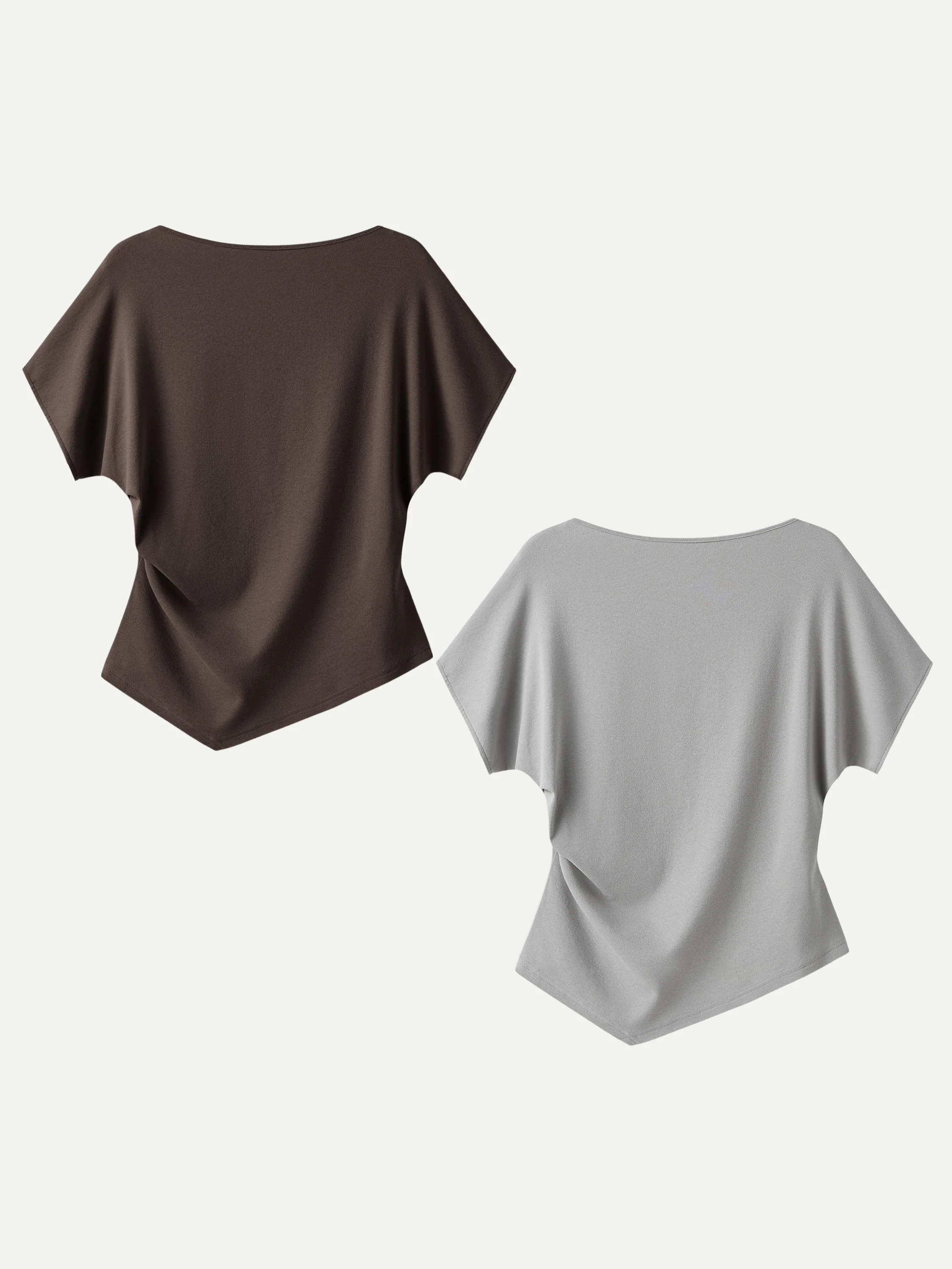 Cotton Lyocell Boatneck Angled Summer Tee - Image 28