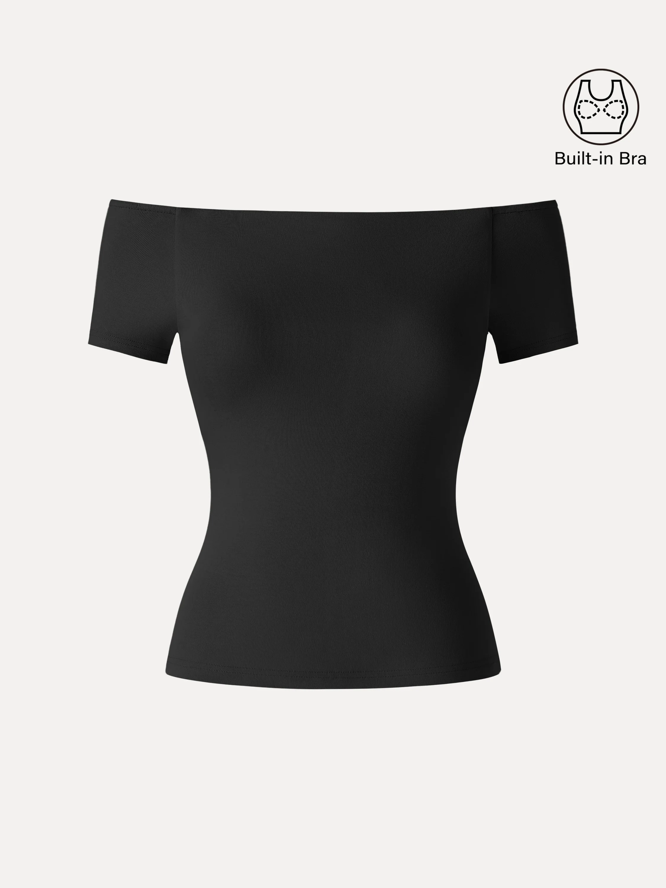 Cotton Lyocell Non-Slip Off-the-Shoulder Bra Top - Image 11