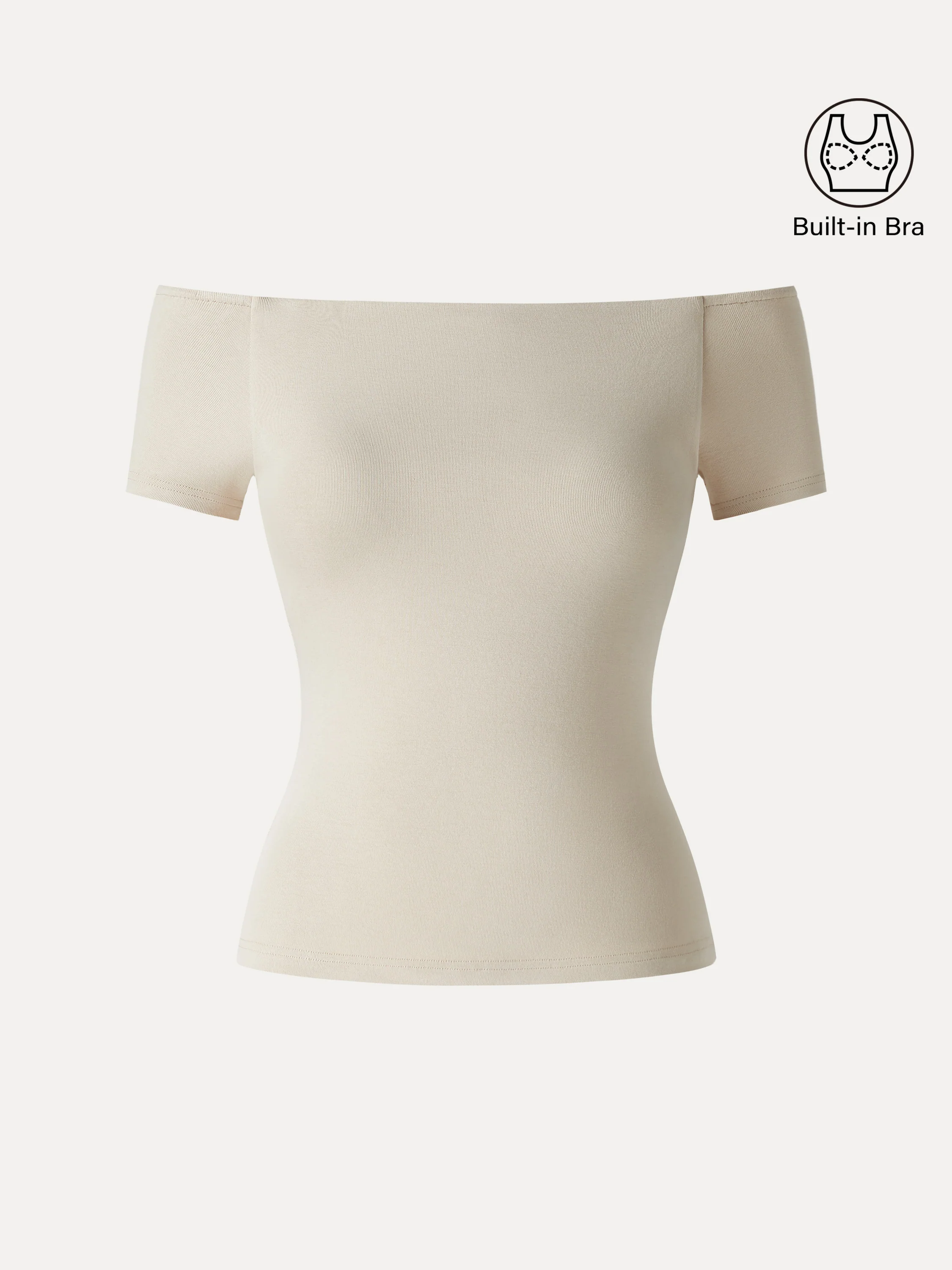 Cotton Lyocell Non-Slip Off-the-Shoulder Bra Top - Image 12