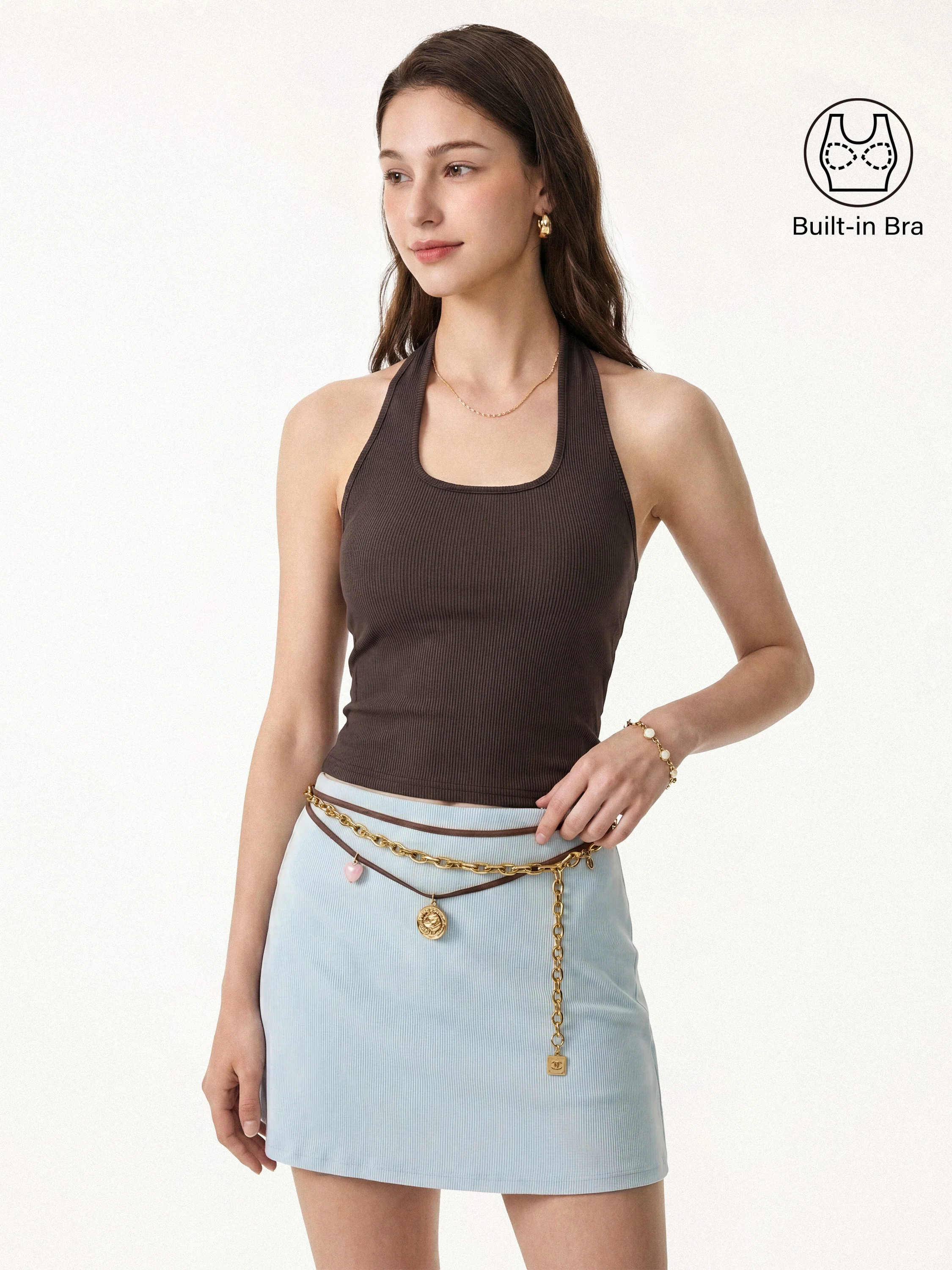 Cotton Square Halter Neck Bra Tank - Image 14