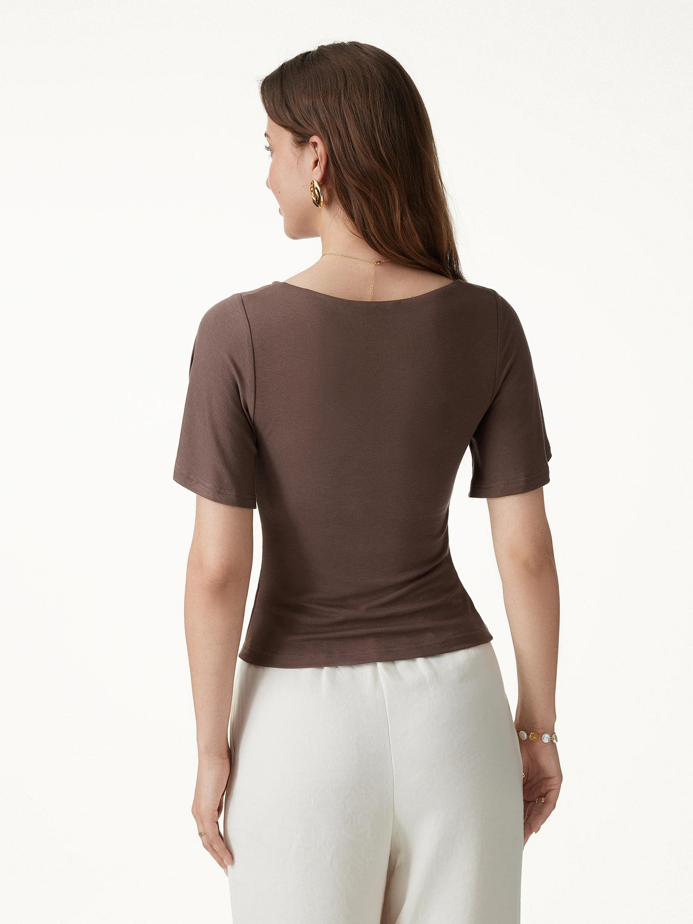 CoolTouch Cowl Neck Flutter Sleeve Bra Top - Image 7