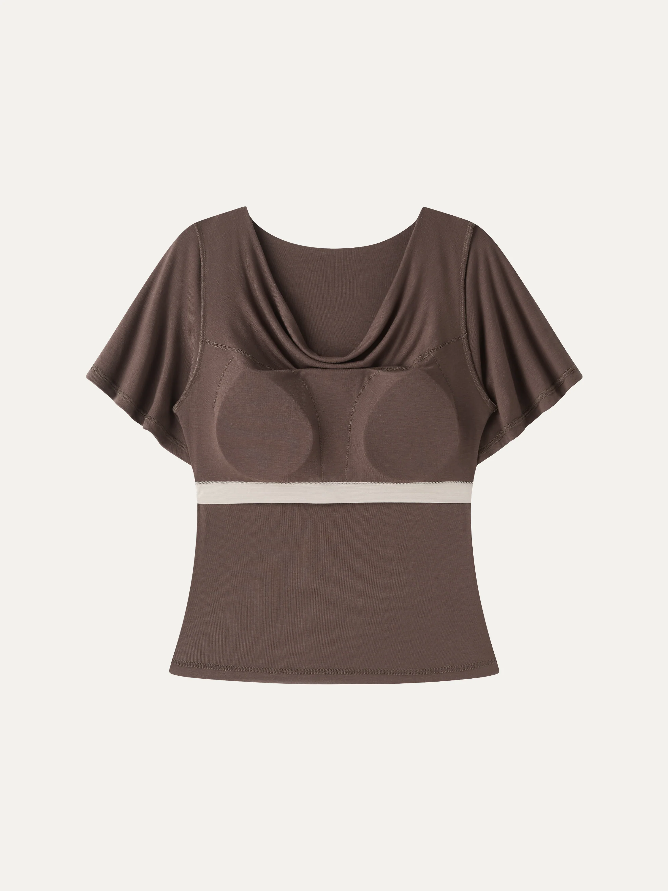 CoolTouch Cowl Neck Flutter Sleeve Bra Top - Image 8