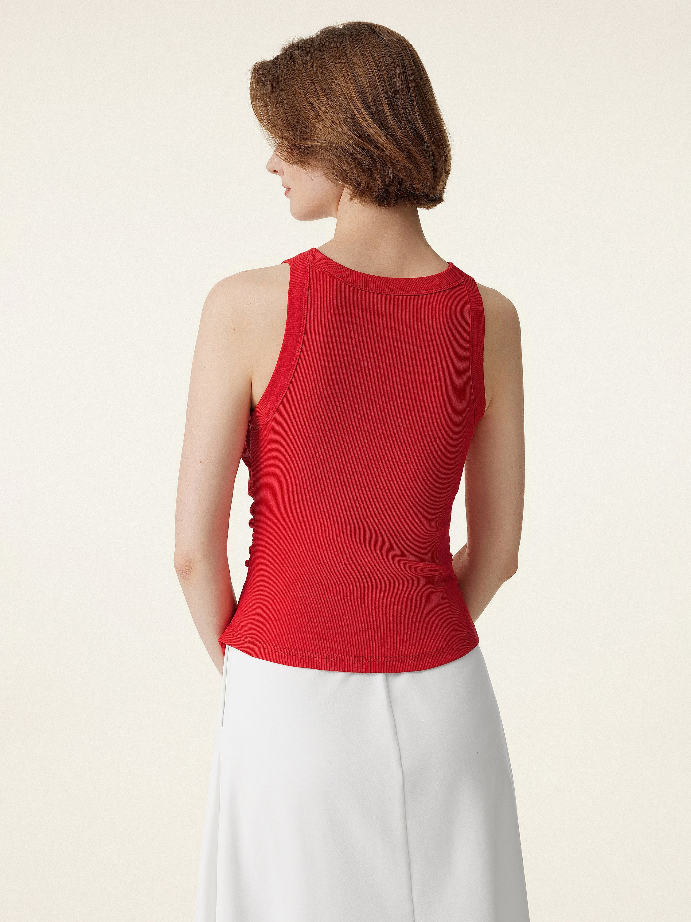 Crewneck Side Ruched Bra Tank - Image 9