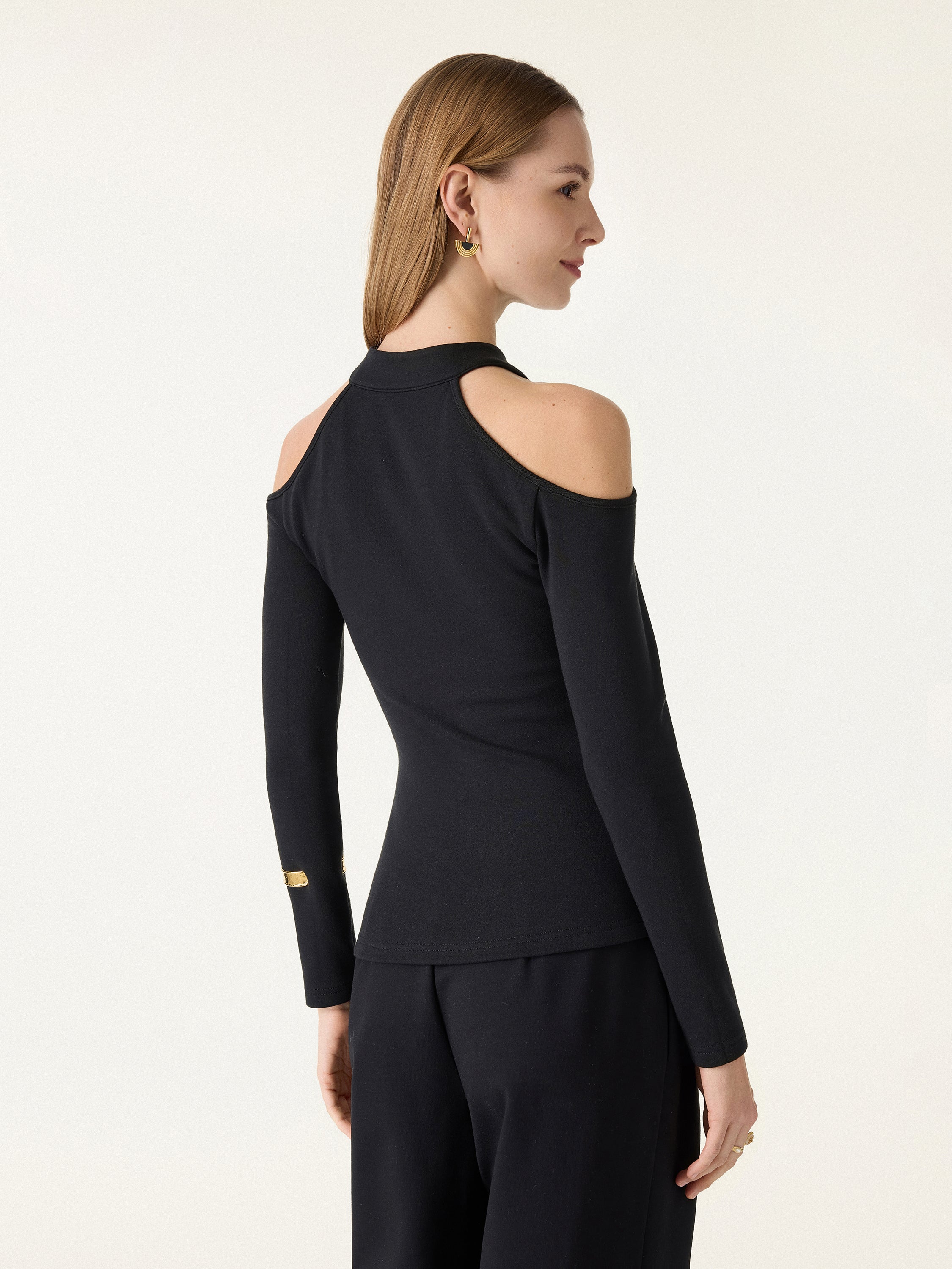 Cutout Shoulder Mandarin Collar Going-out Bra Top Limited Edition - Image 10