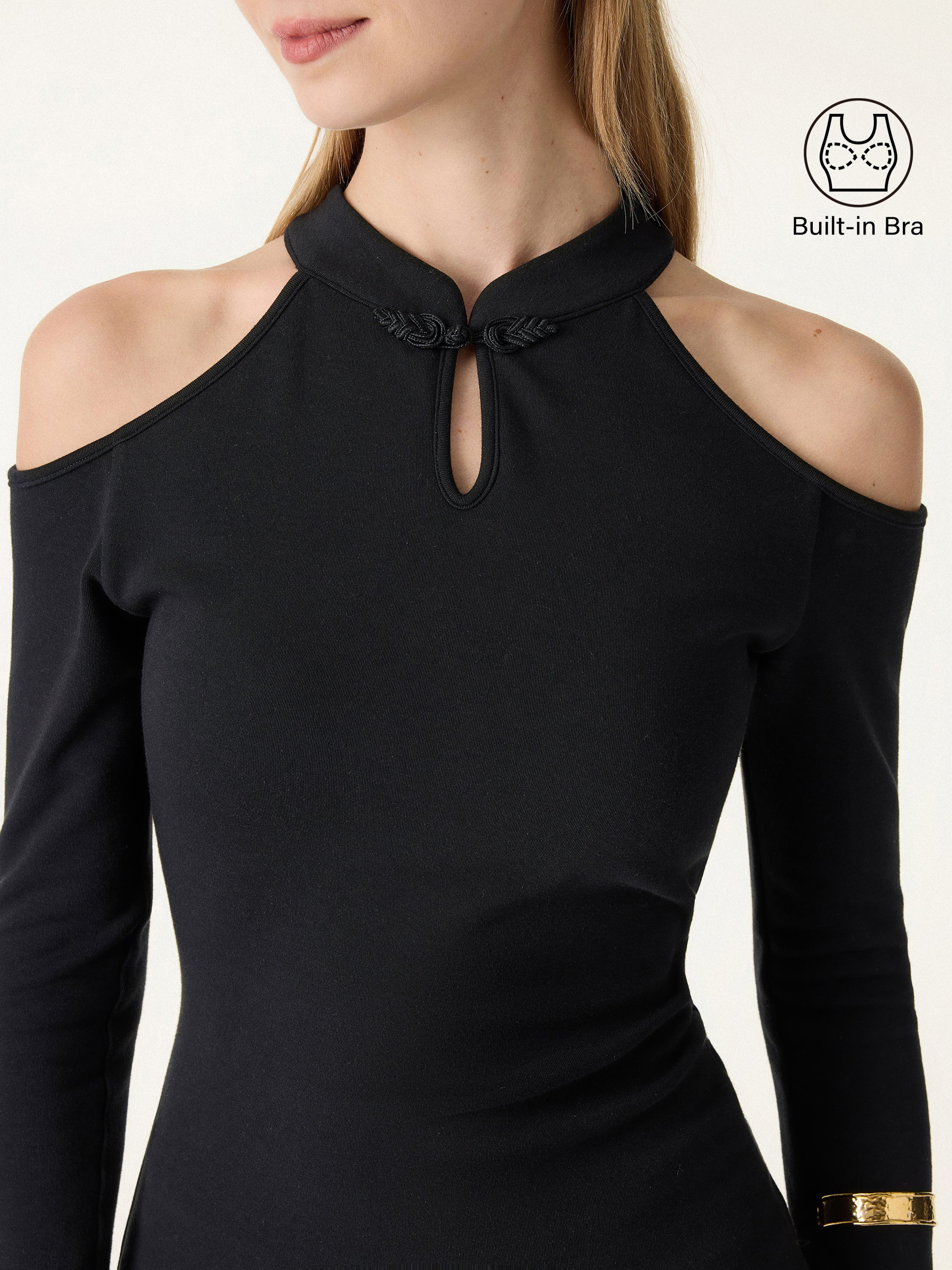 Cutout Shoulder Mandarin Collar Going-out Bra Top Limited Edition - Image 8