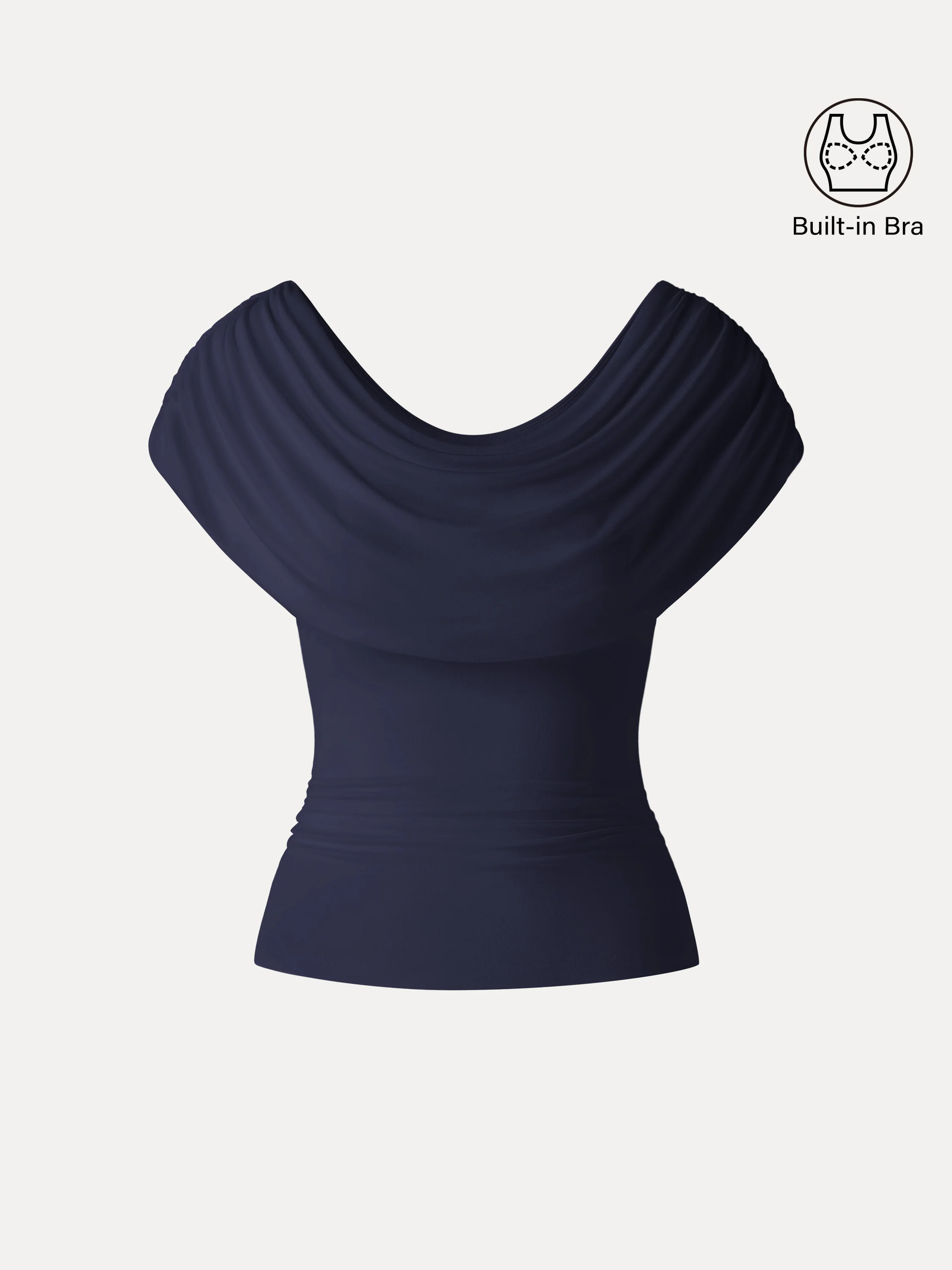 Draped U-Neck Ruched Bra Top