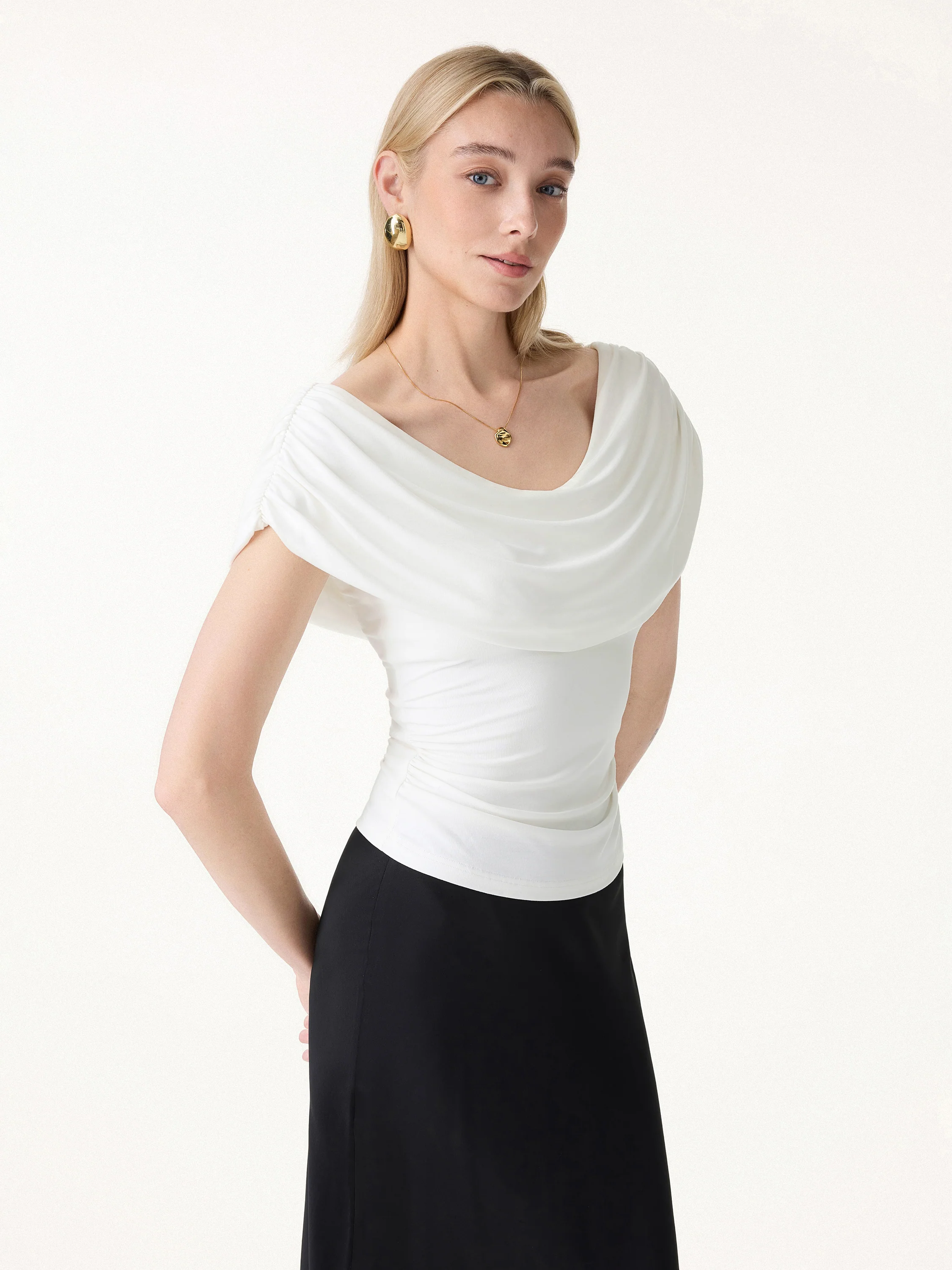 Draped U-Neck Ruched Bra Top - Image 8