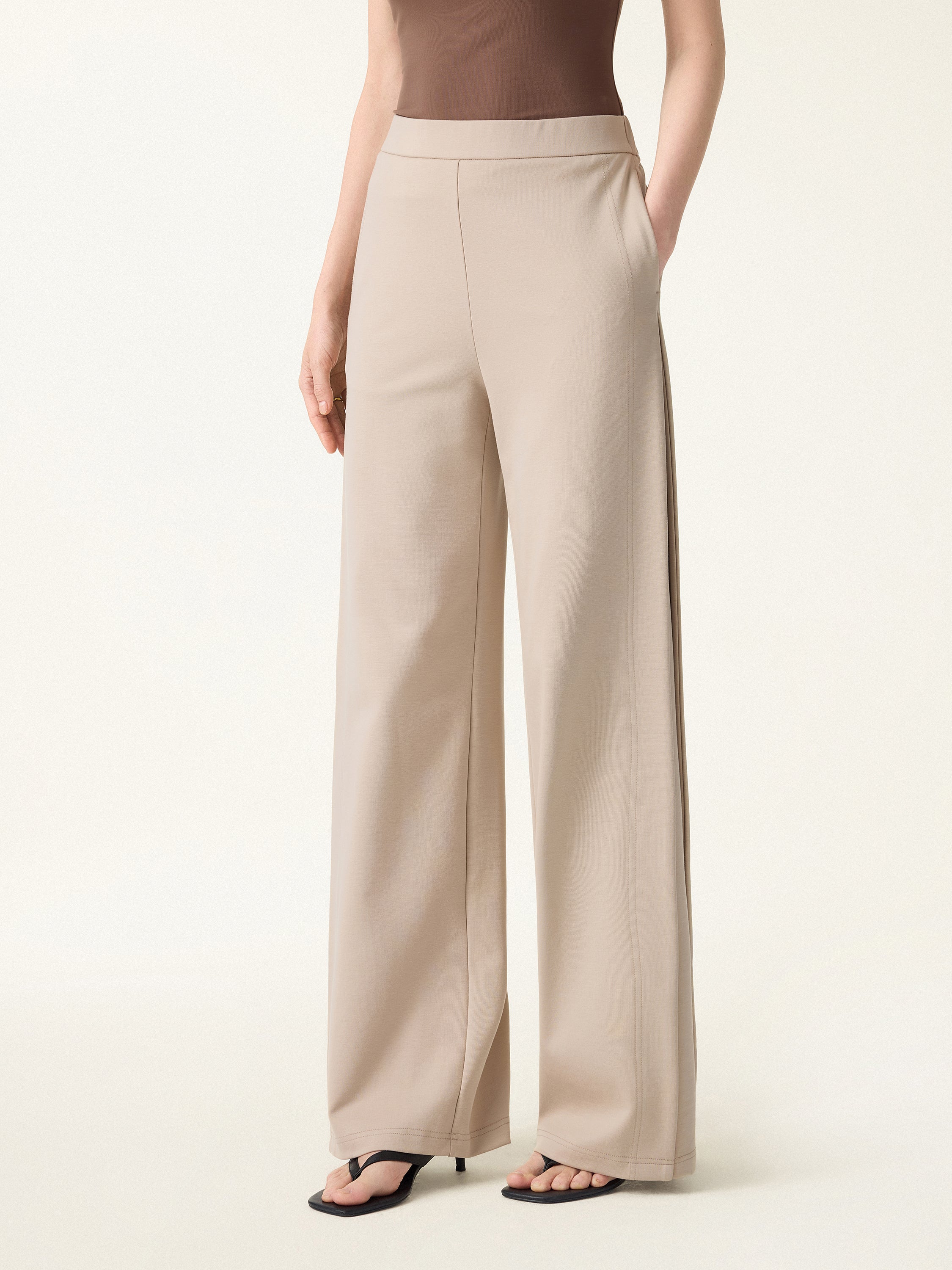 Drapey Mid Rise Wide Leg Pull-on Pant with Pockets - Image 9