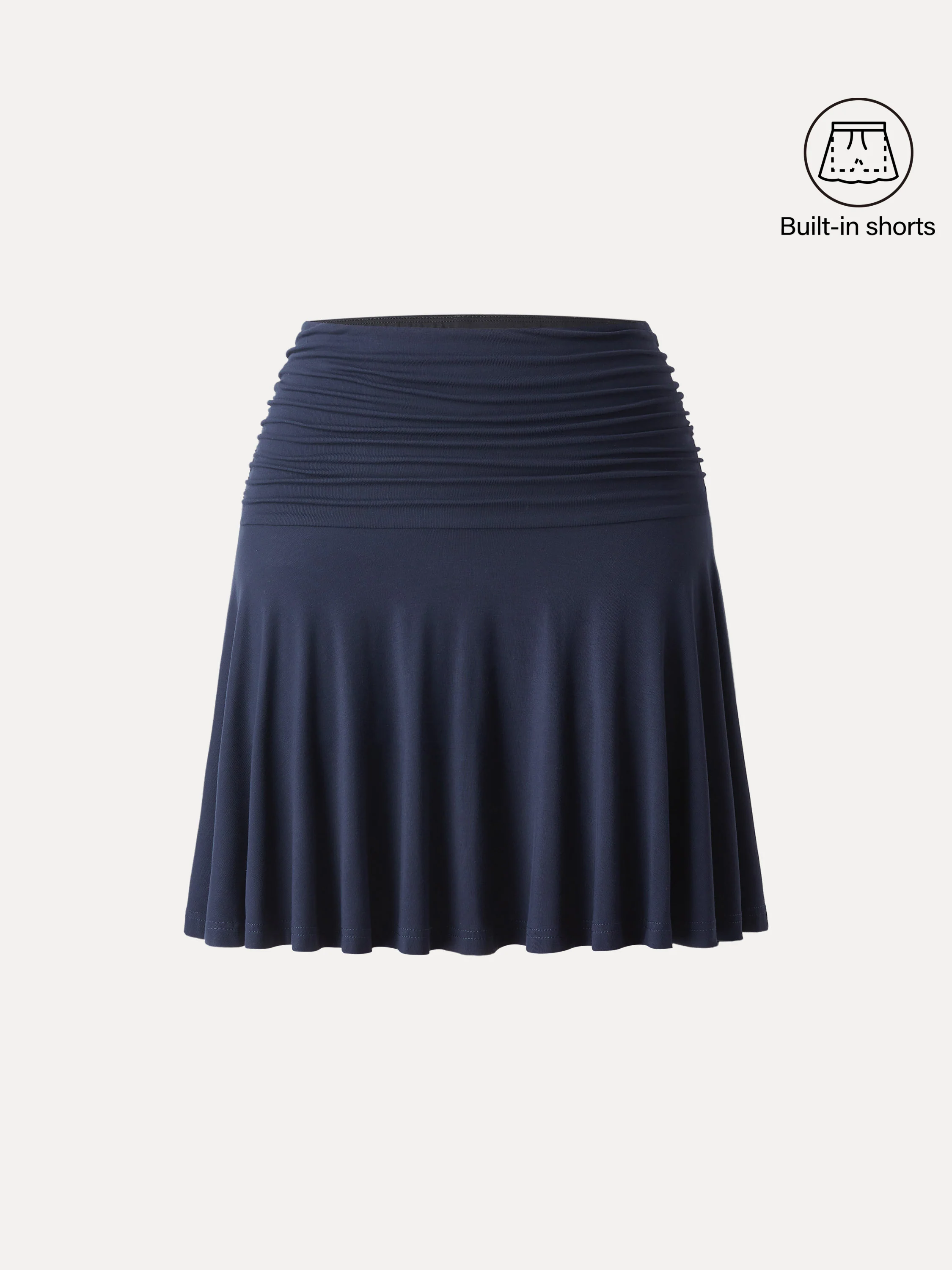 Essential Ruched Mini Circle Skirt with Lined Shorts - Image 5