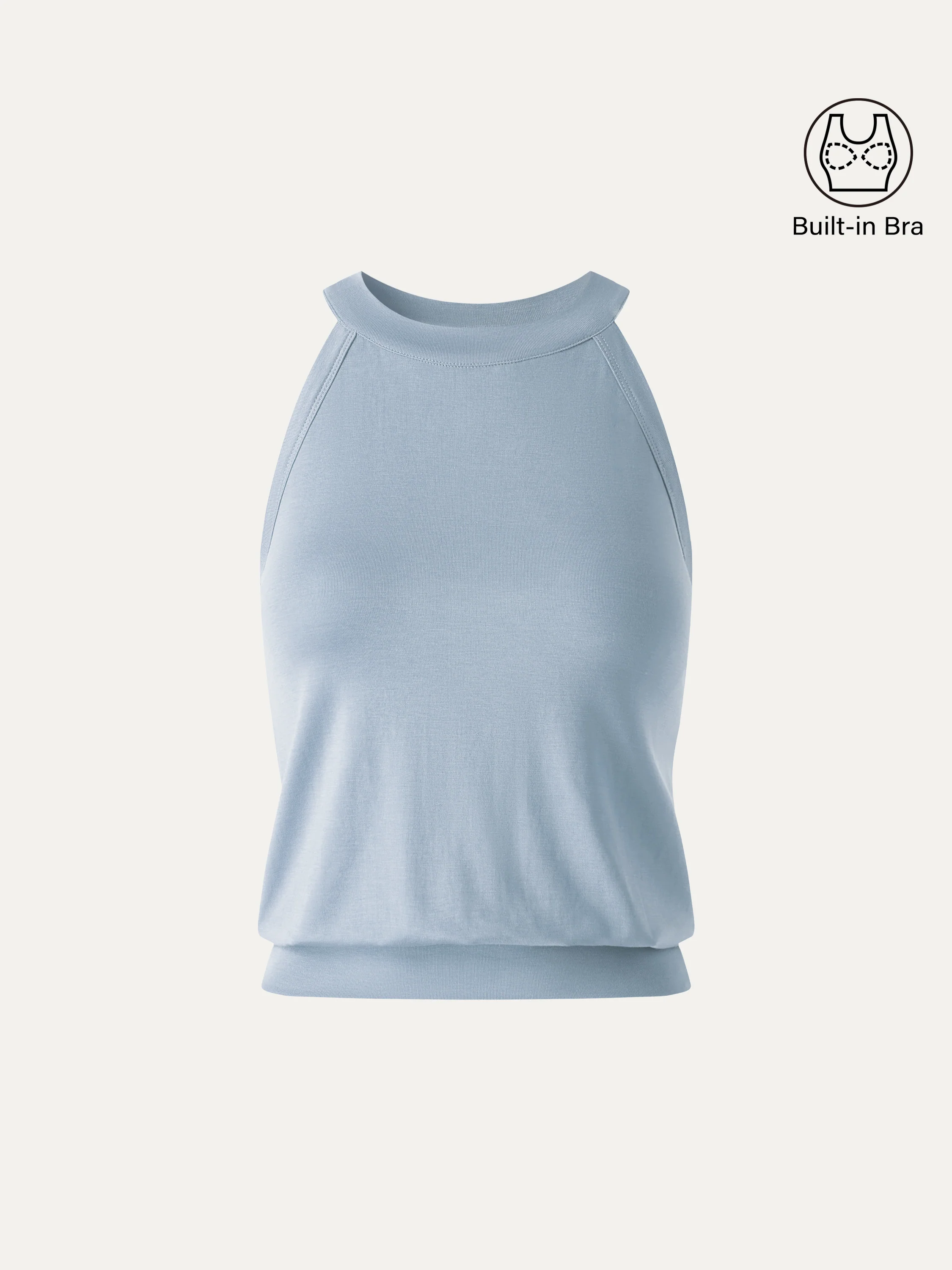 Halter Neck Banded Hem Bra Tank Bra Top - Image 15