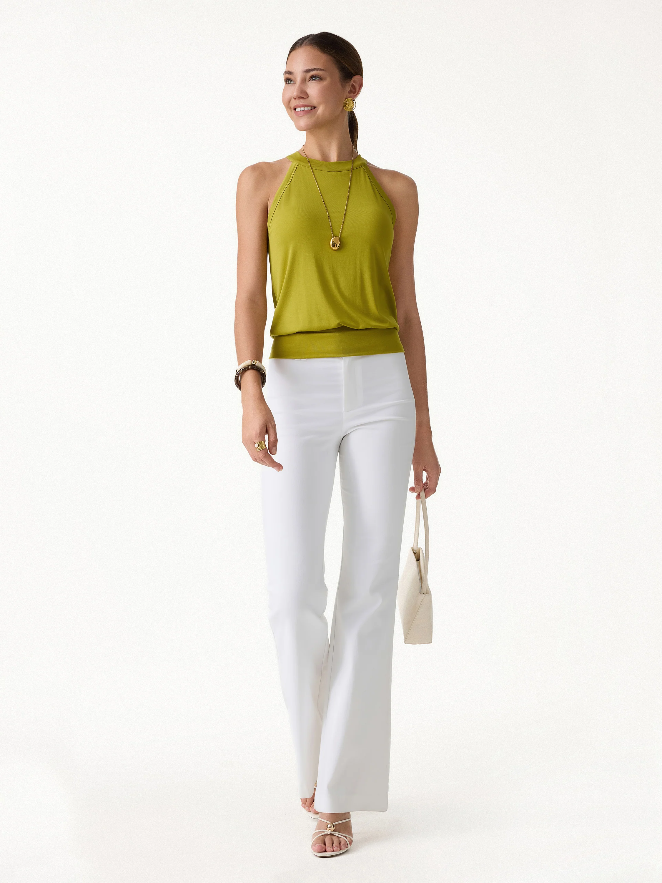 Halter Neck Banded Hem Bra Tank Bra Top - Image 4