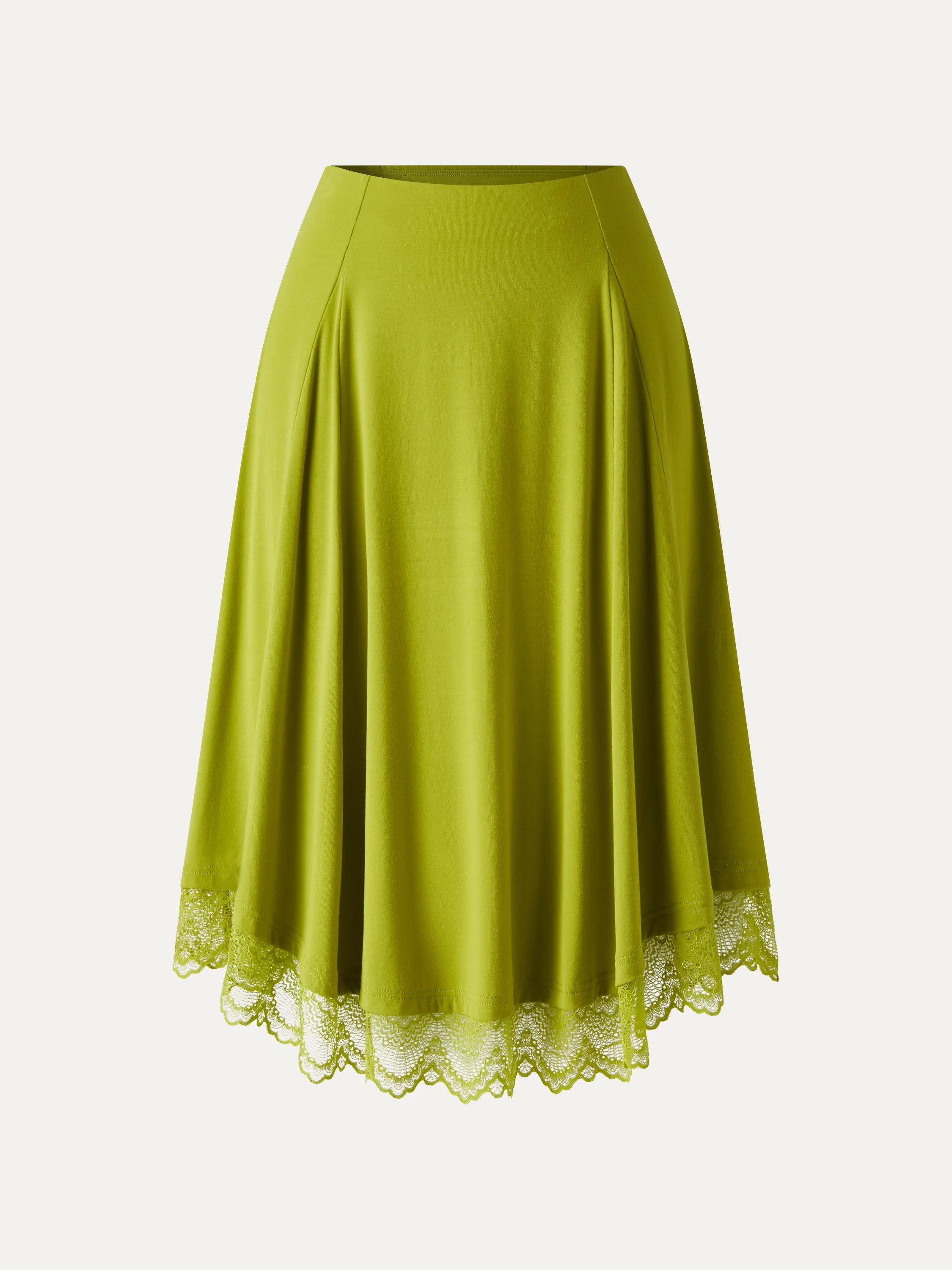 Lace Trim Midi Circle Flare Skirt - Image 11