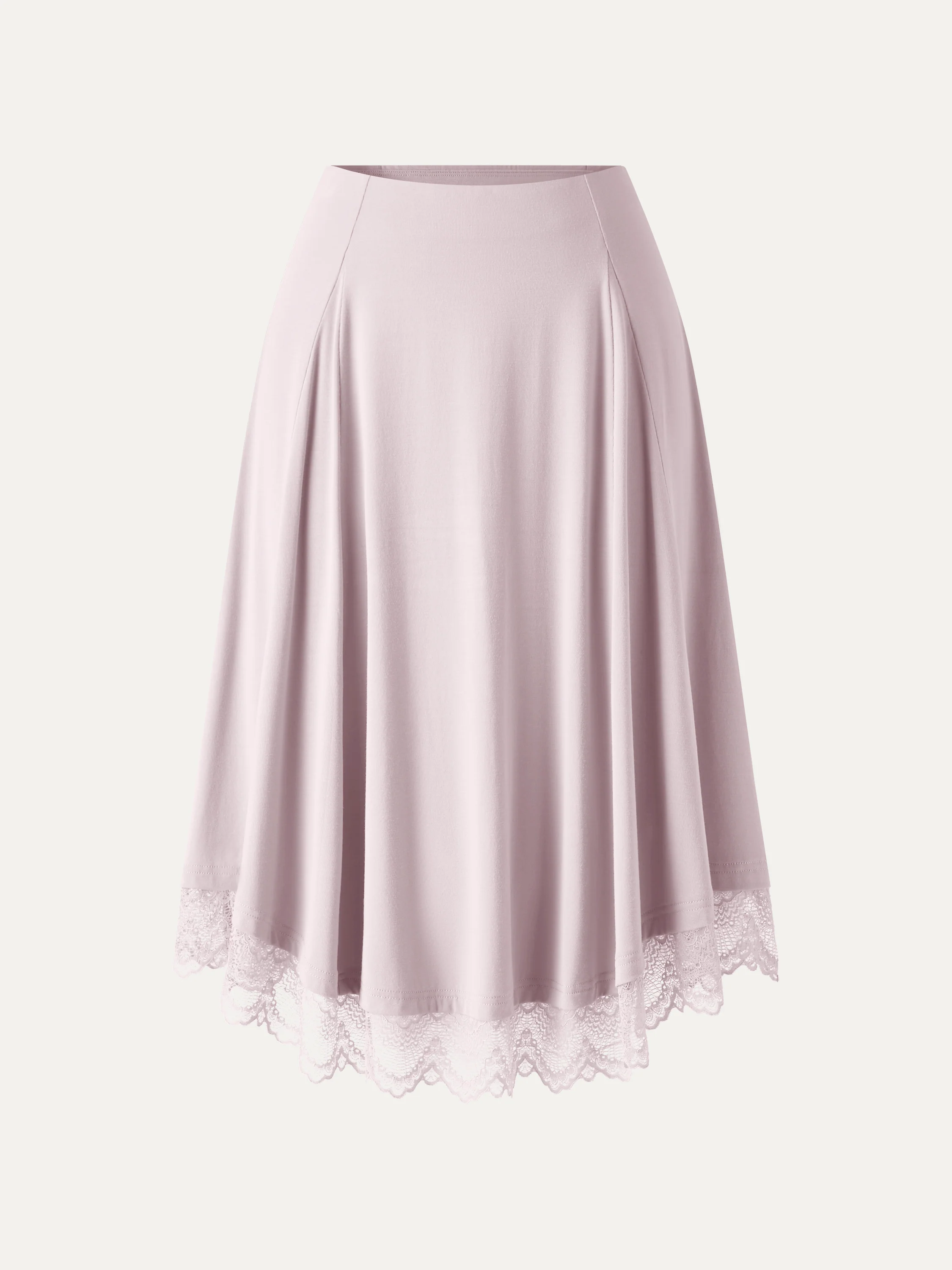 Lace Trim Midi Circle Flare Skirt - Image 13