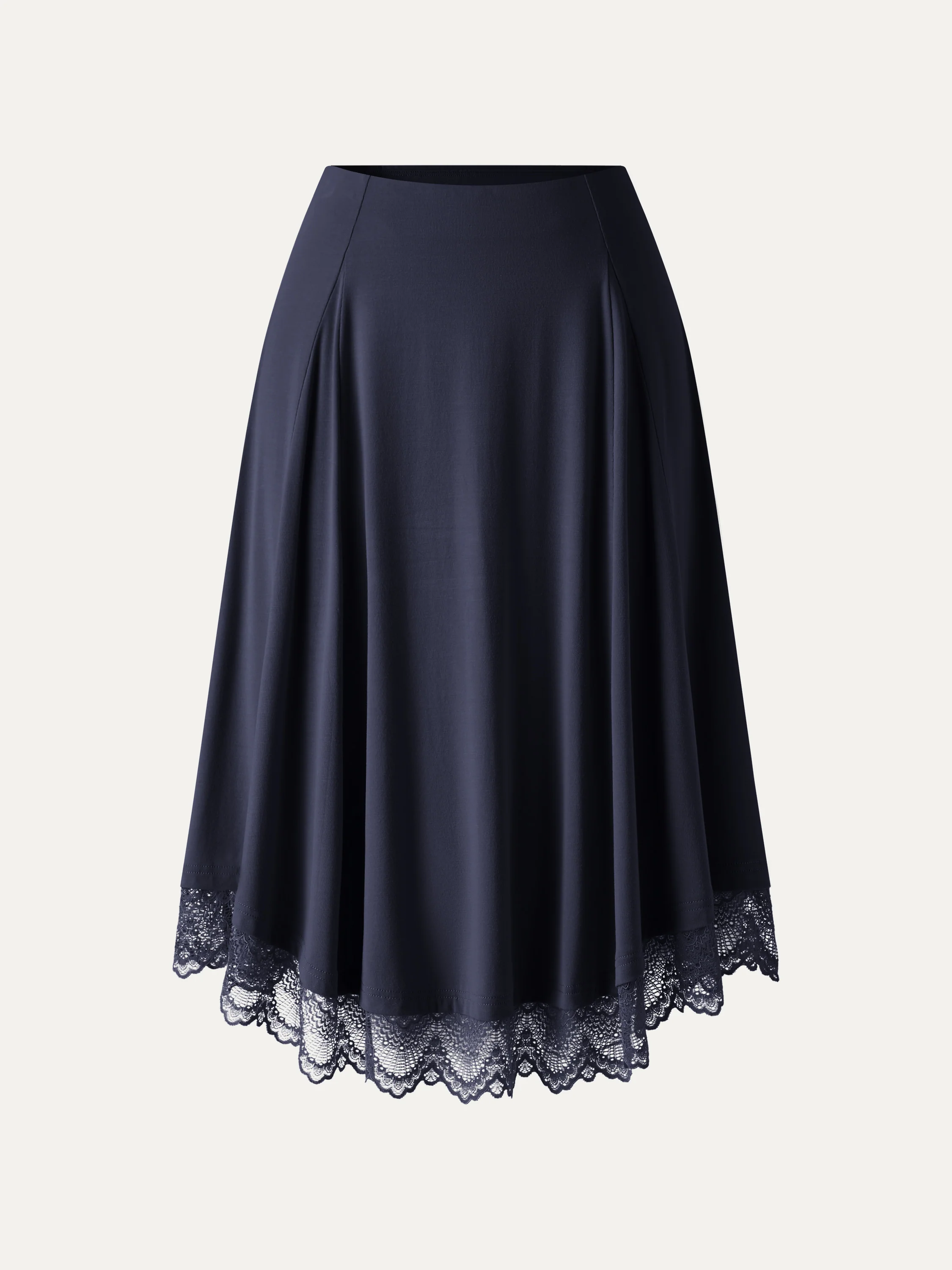 Lace Trim Midi Circle Flare Skirt - Image 15