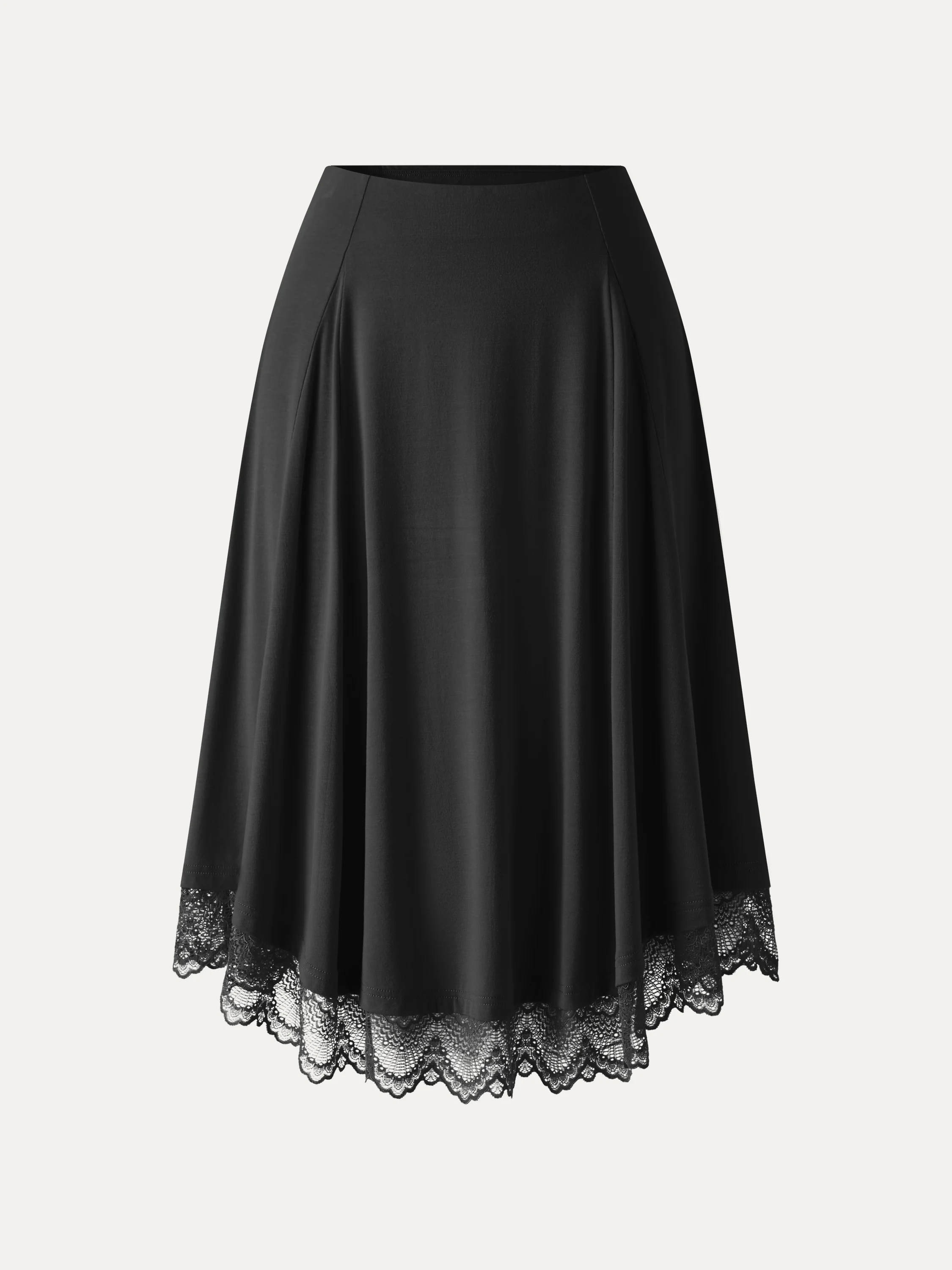 Lace Trim Midi Circle Flare Skirt - Image 16