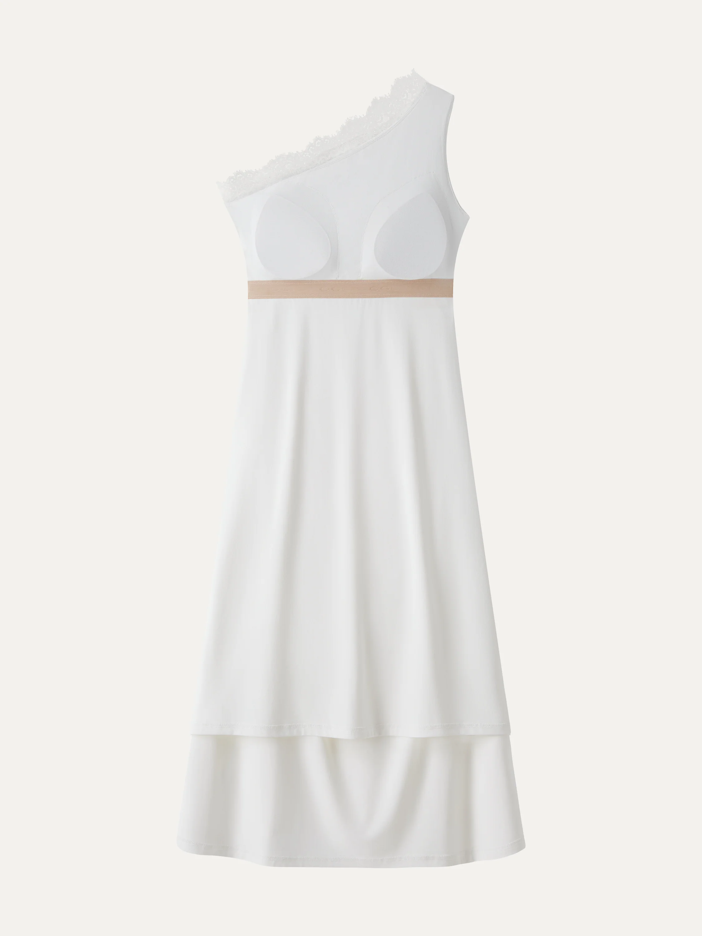 Lace Trim One Shoulder Ruched Bra Dress - Image 9