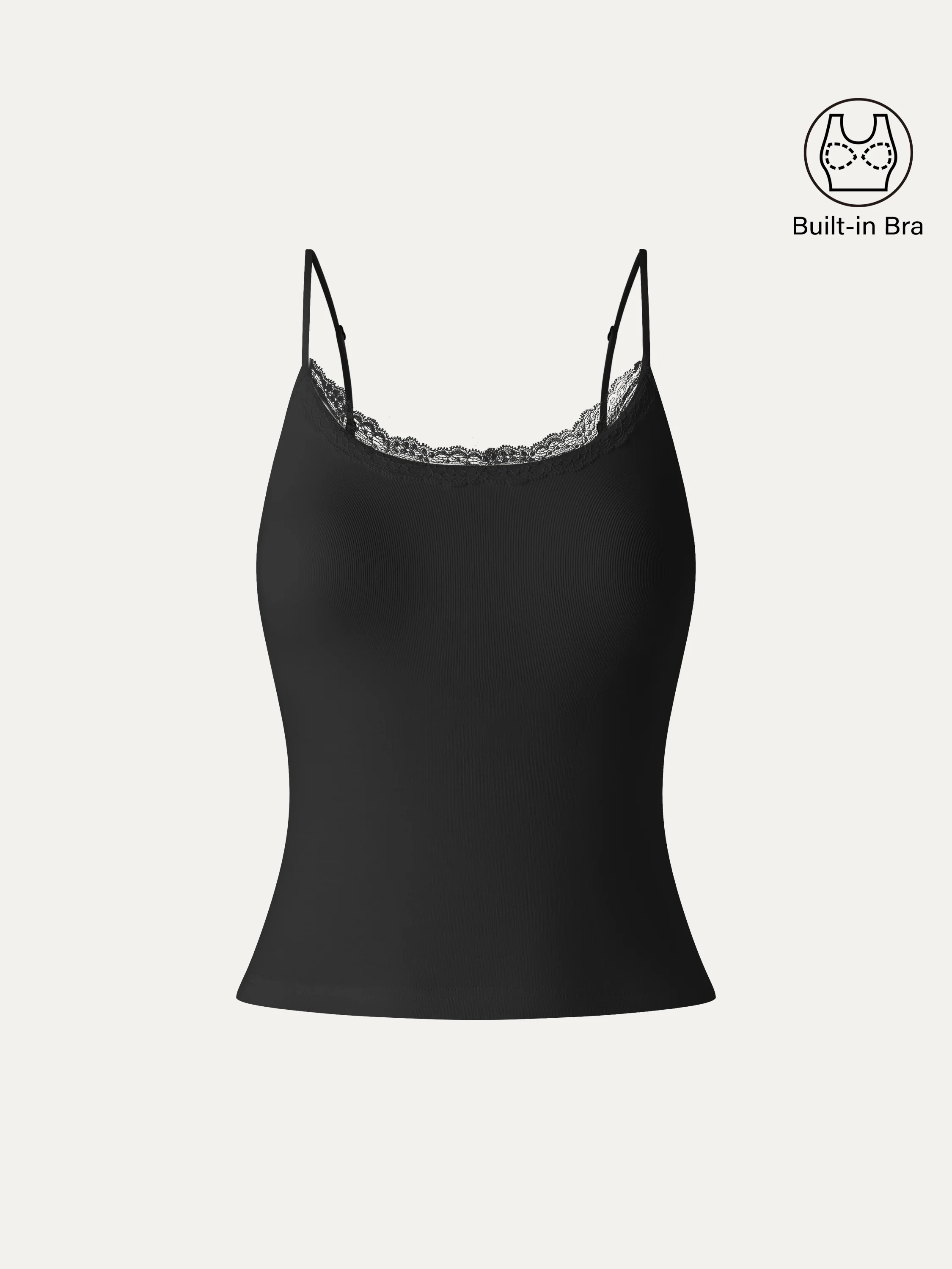 Lace Trim Scoop Neck Spaghetti Bra Top - Image 11