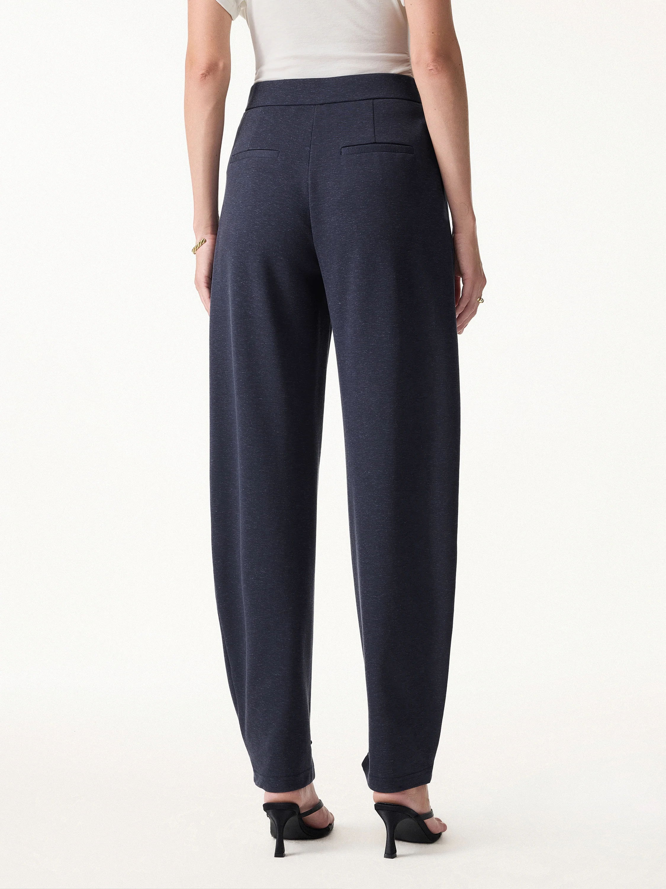 Linen-Like Breathable Barrel Leg Pants - Image 10