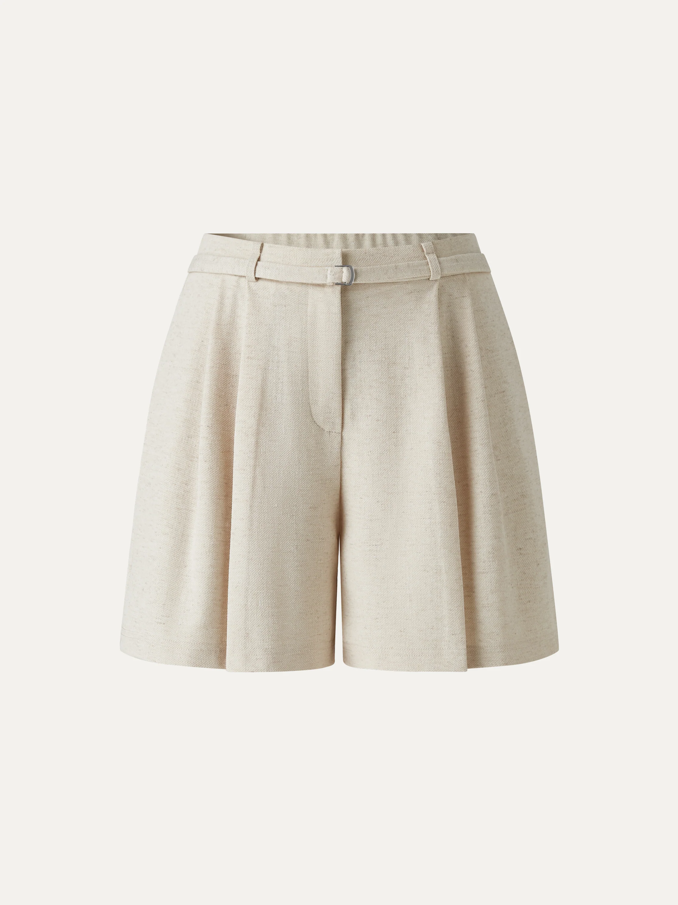 Linen-Like Mid Rise Wide Leg Shorts with Pockets - Image 10