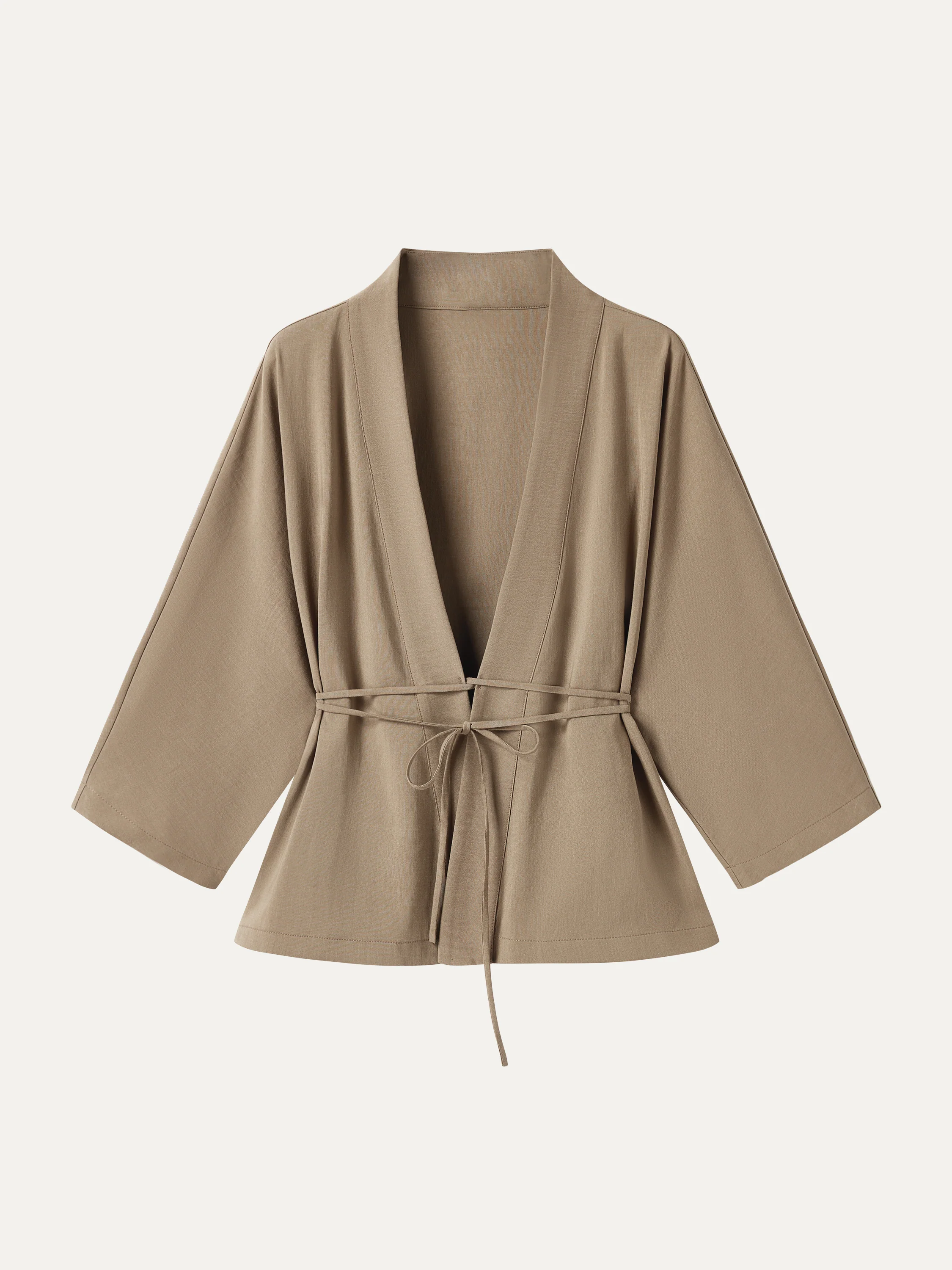 Lyocell-Linen 3/4 Sleeve Cardigan - Image 2