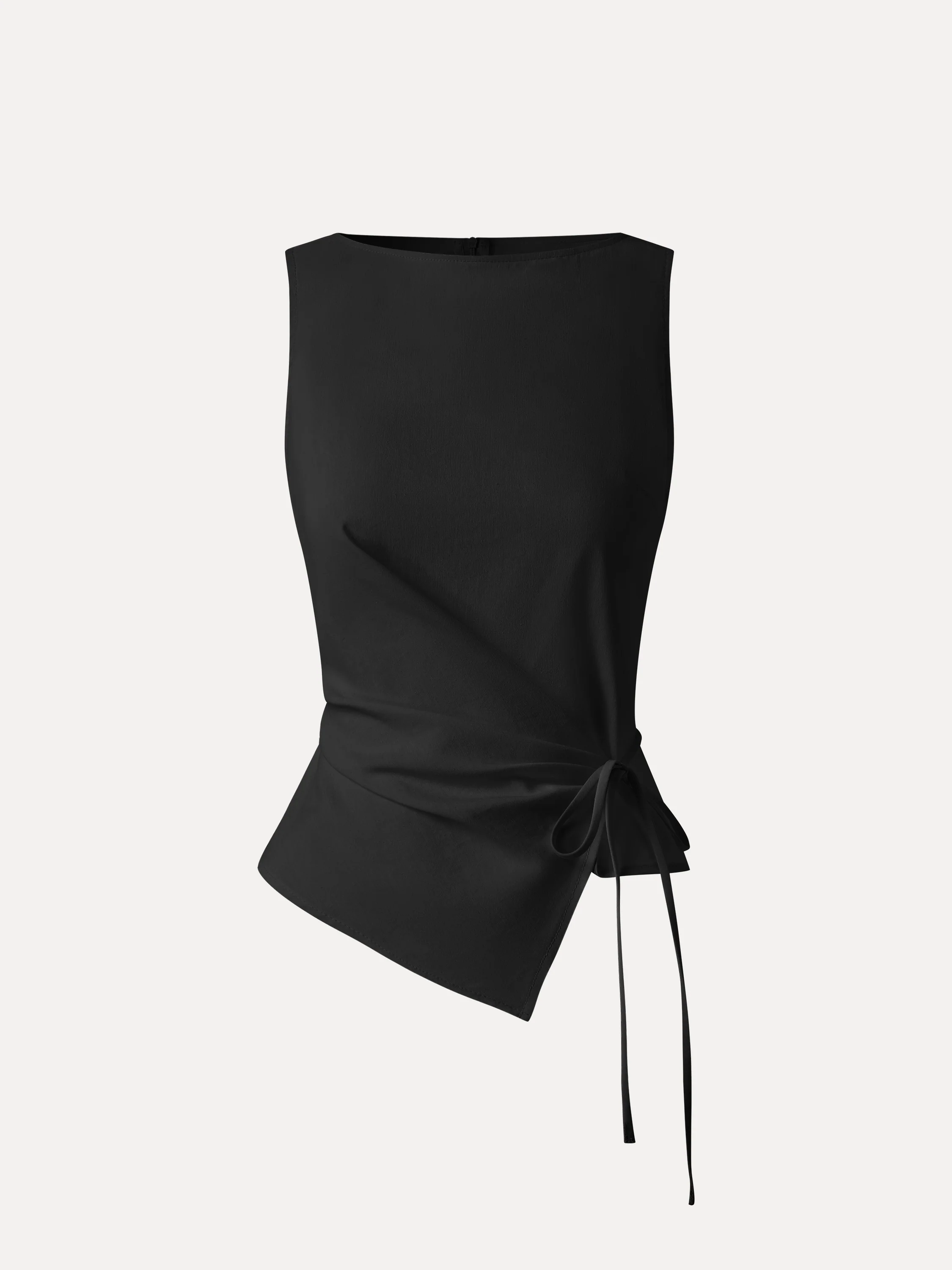 Lyocell-Linen Blend Boatneck Waist-Defined Top - Image 16