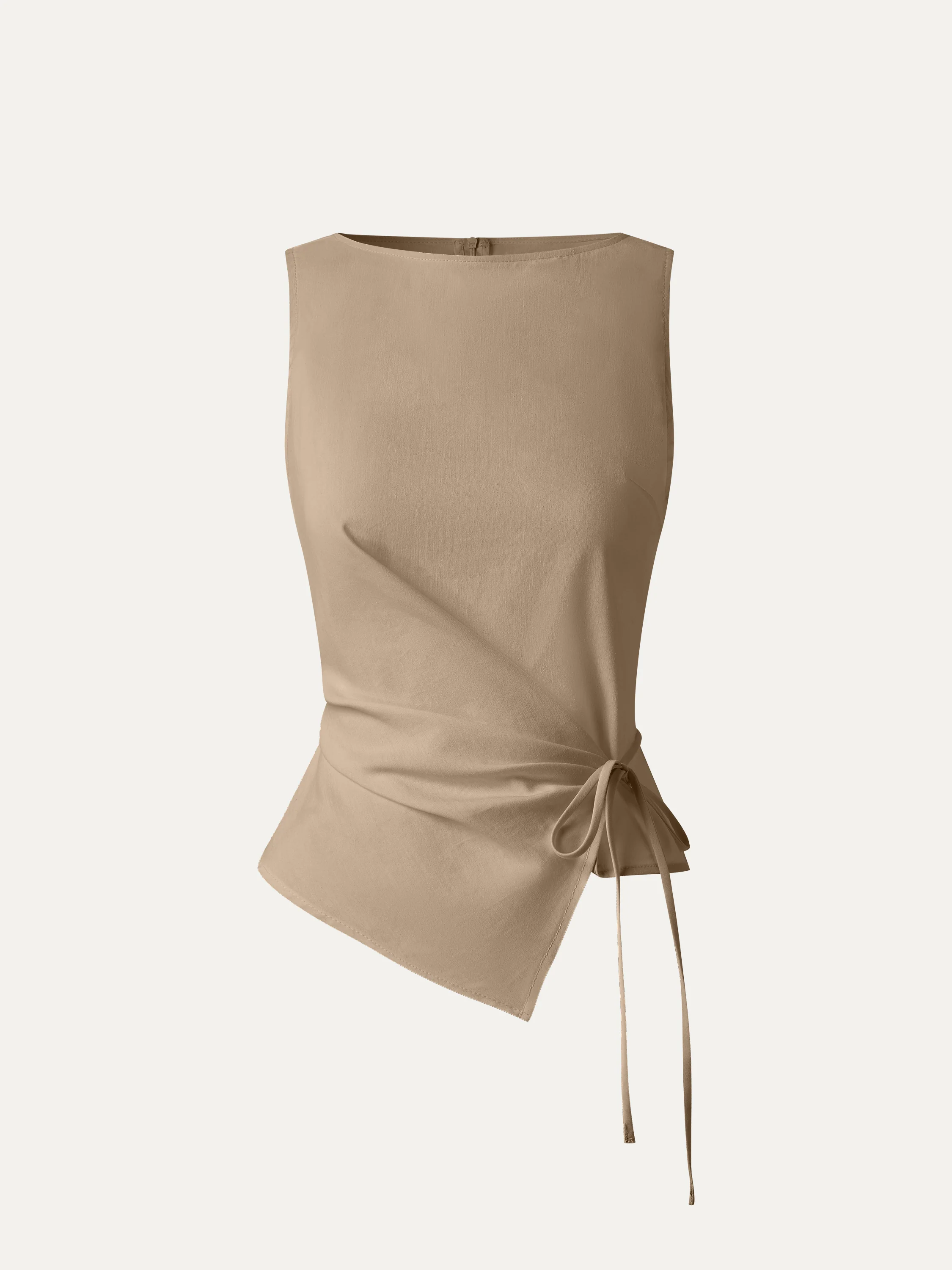 Lyocell-Linen Blend Boatneck Waist-Defined Top - Image 17
