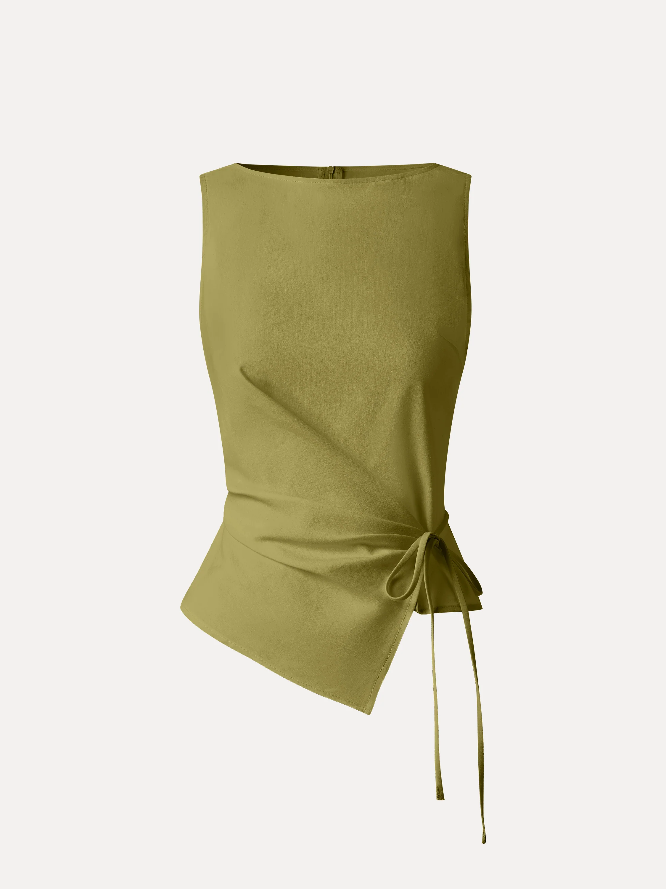 Lyocell-Linen Blend Boatneck Waist-Defined Top - Image 18