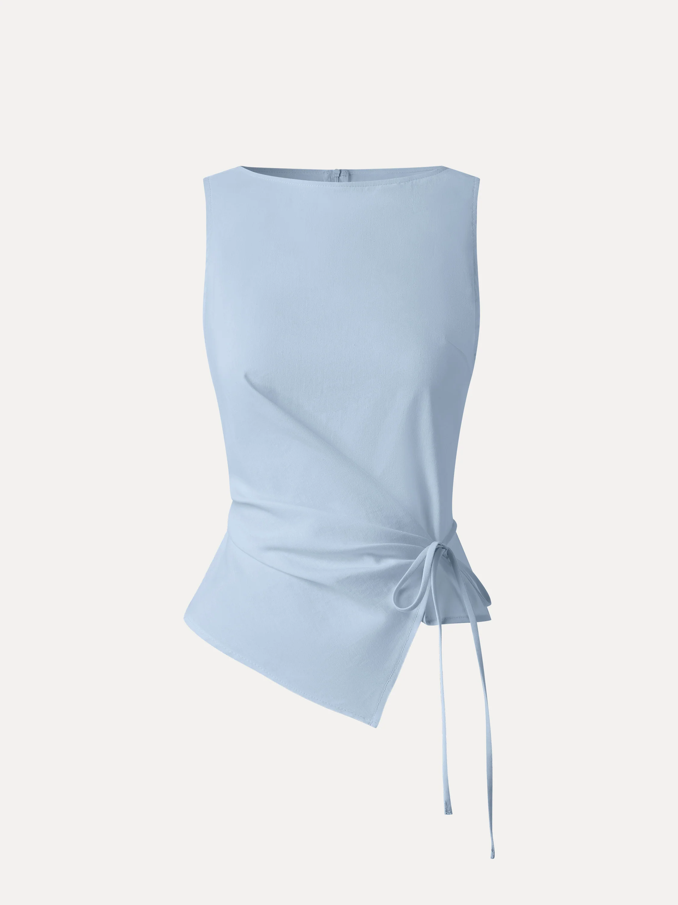 Lyocell-Linen Blend Boatneck Waist-Defined Top - Image 19