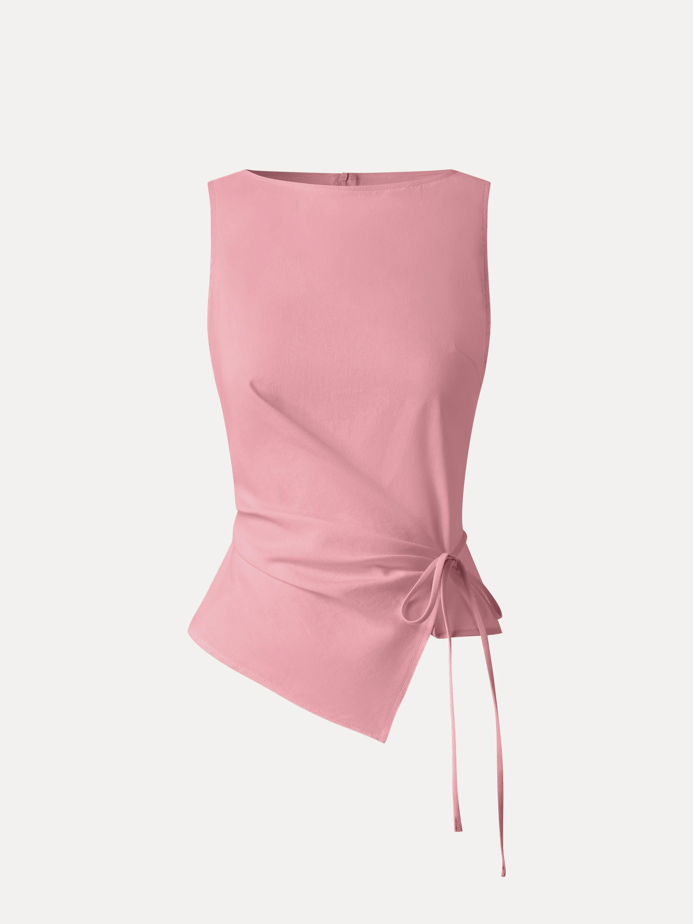 Lyocell-Linen Blend Boatneck Waist-Defined Top - Image 20