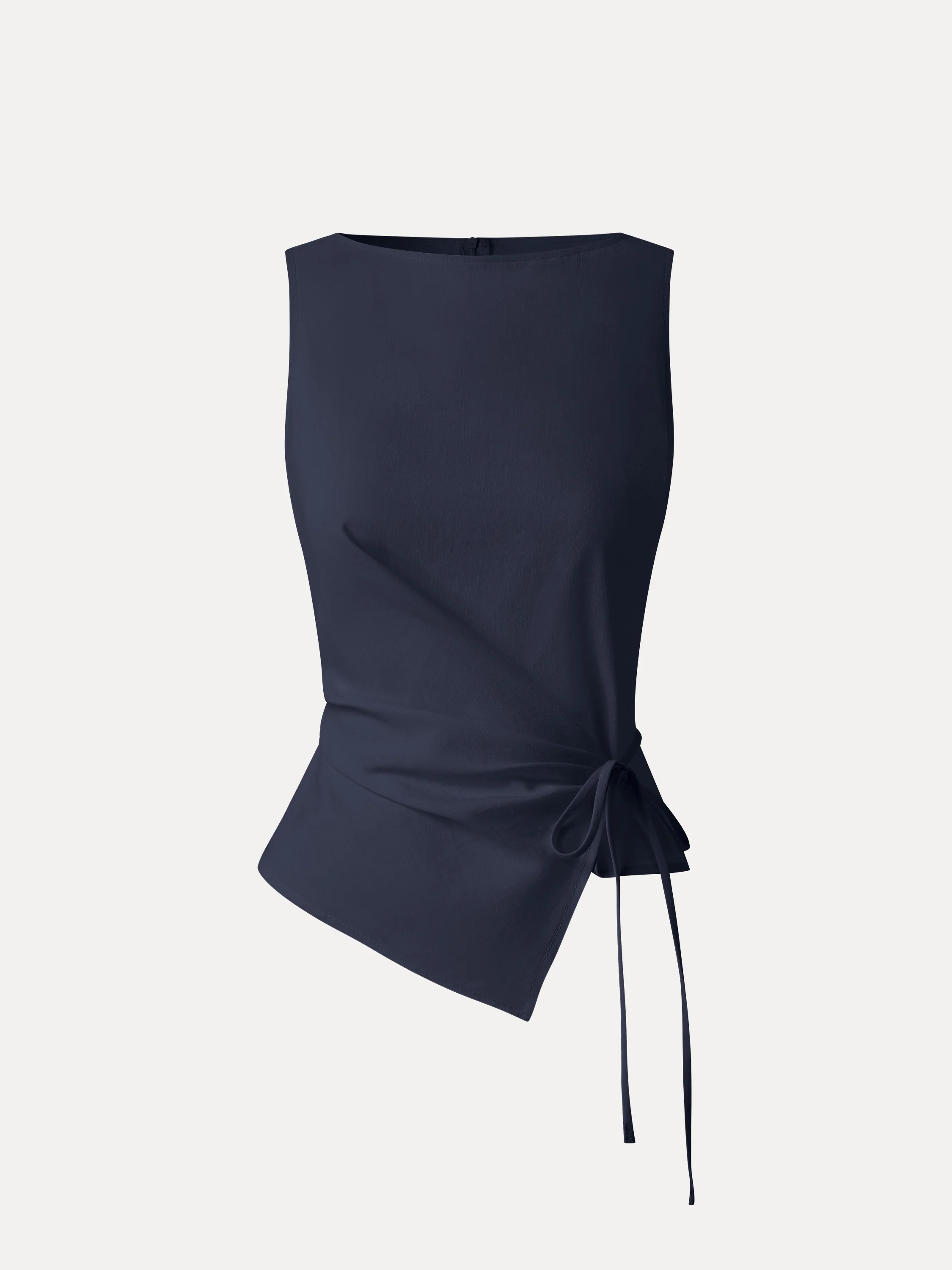 Lyocell-Linen Blend Boatneck Waist-Defined Top - Image 23