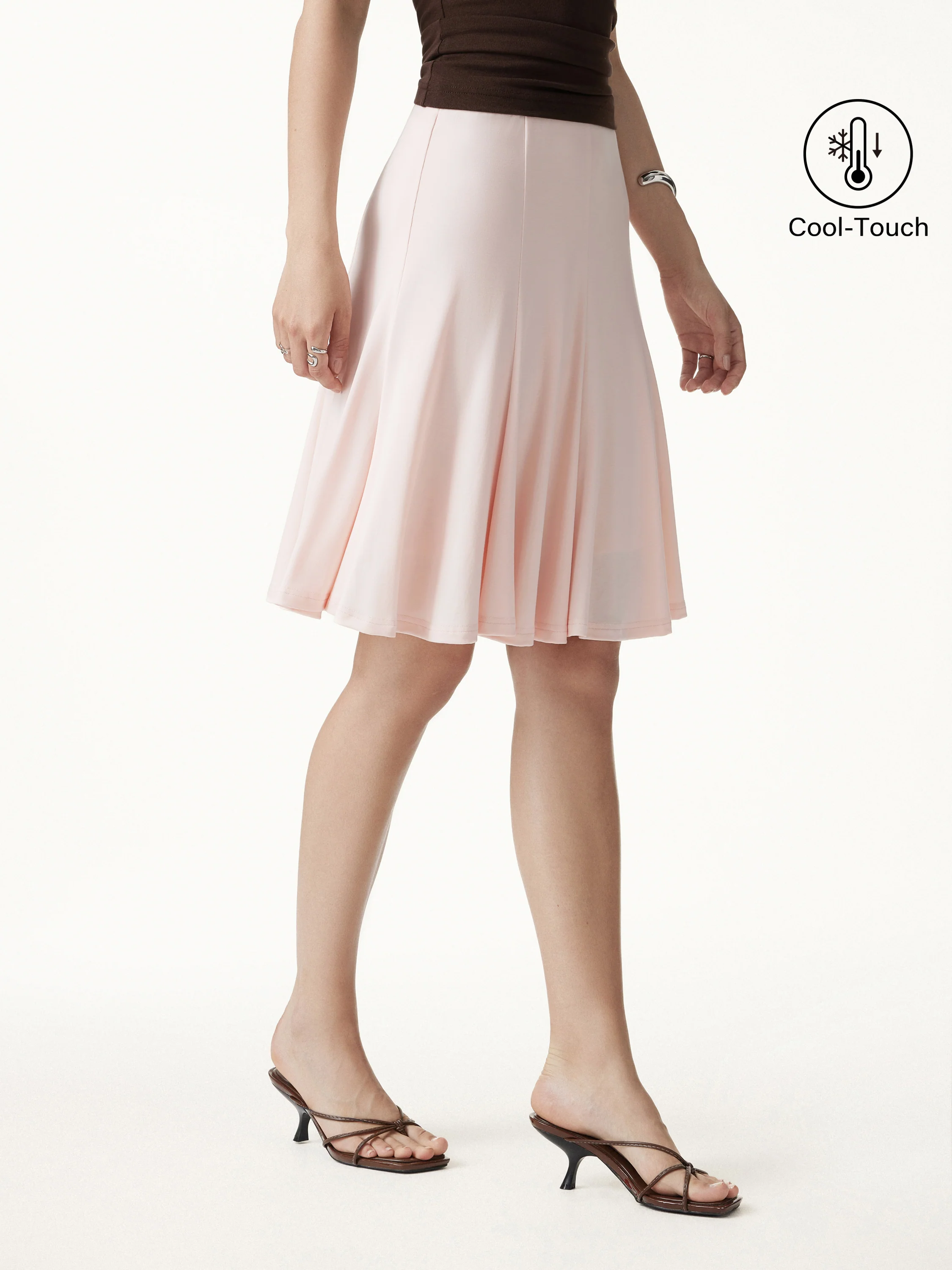 Lyocell Mermaid Hem Knee-Length Skirt