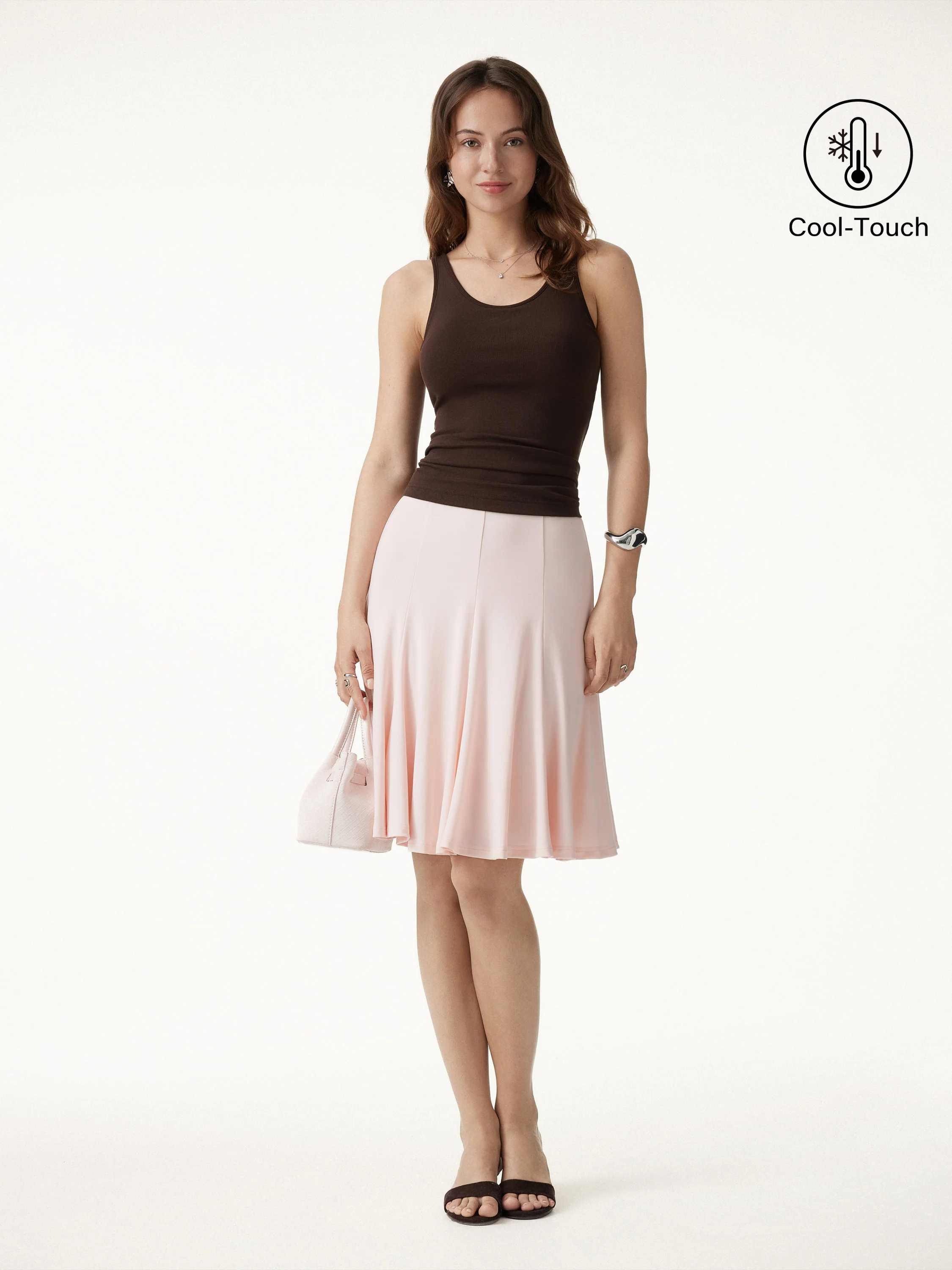 Lyocell Mermaid Hem Knee-Length Skirt - Image 3
