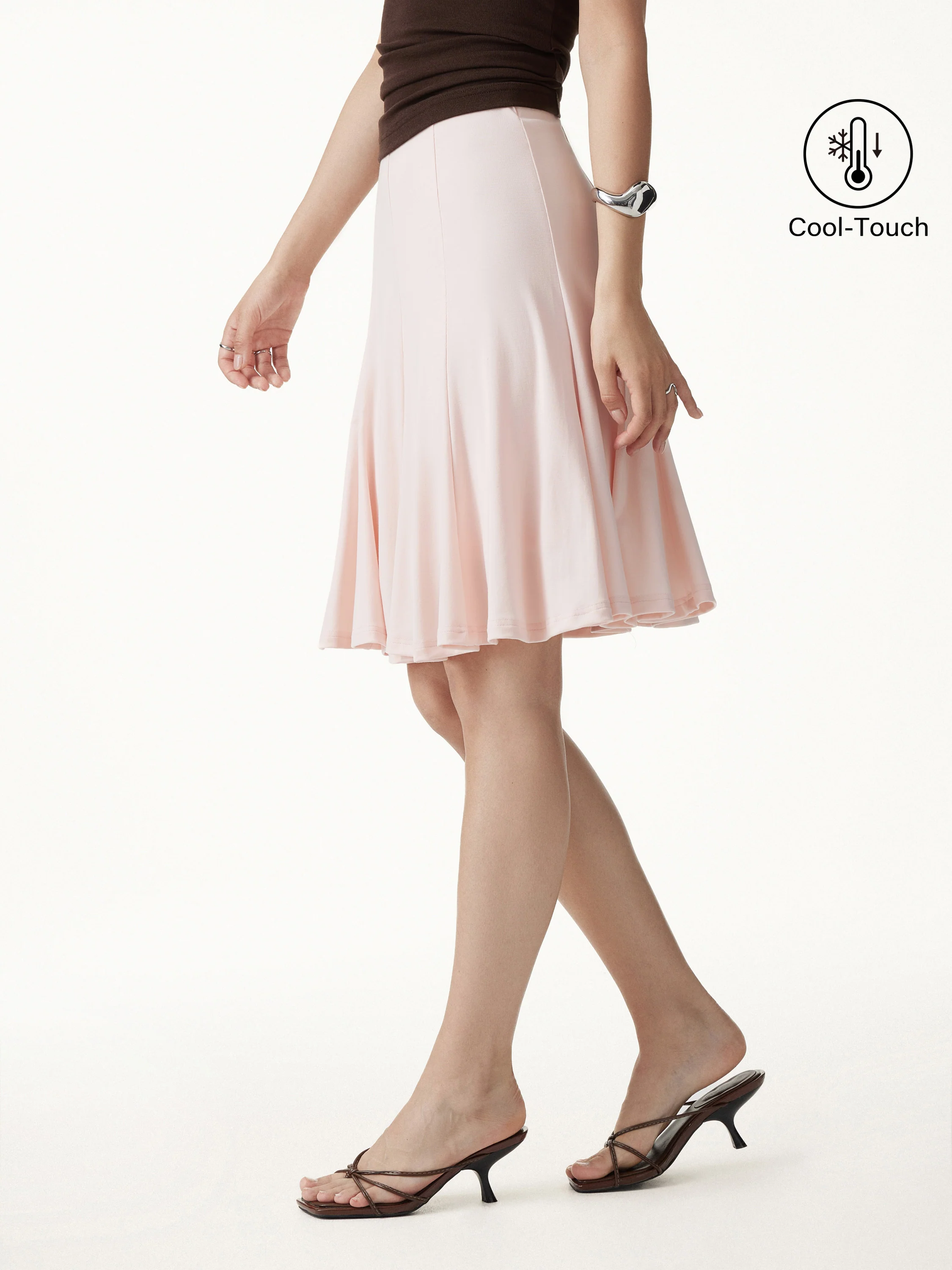 Lyocell Mermaid Hem Knee-Length Skirt - Image 6