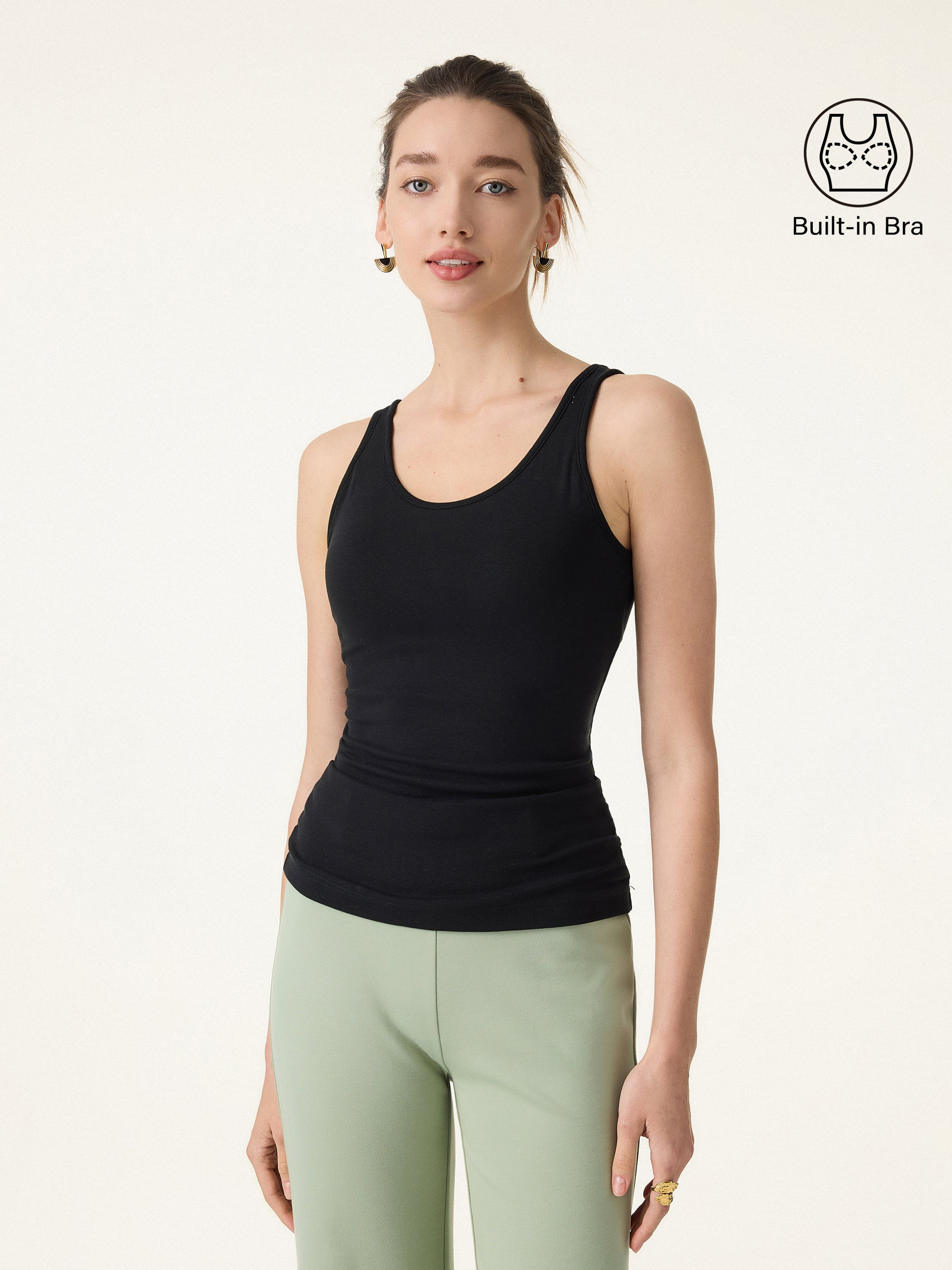 Cotton Lyocell U-Neck Bra Tank - Image 12