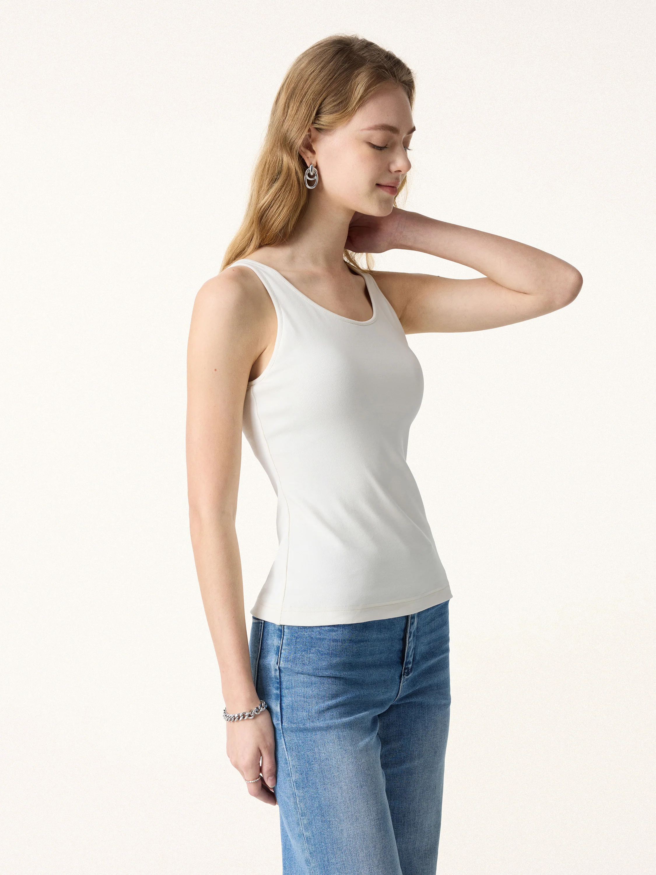 Cotton Lyocell U-Neck Bra Tank - Image 6