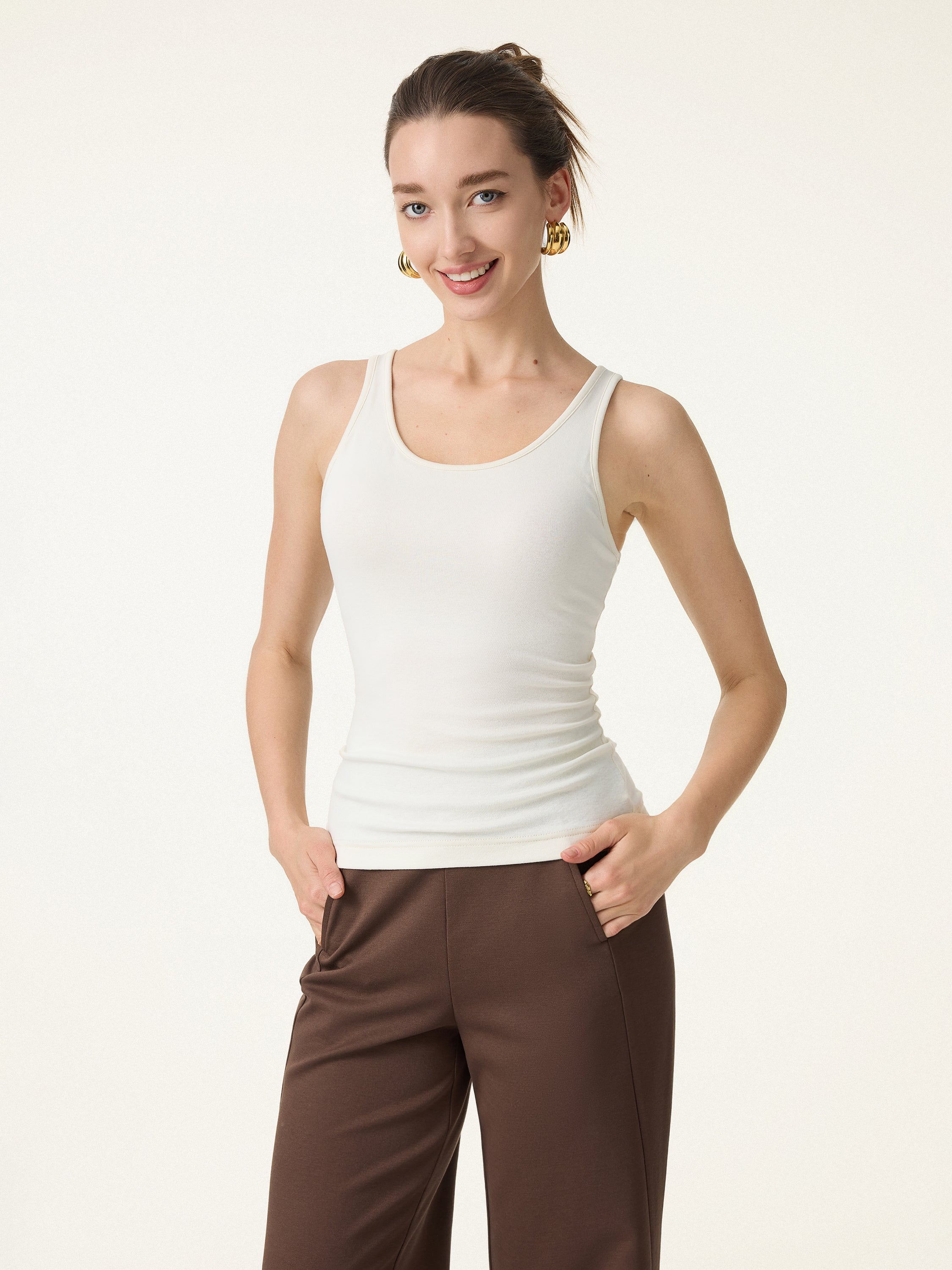 Cotton Lyocell U-Neck Bra Tank - Image 10