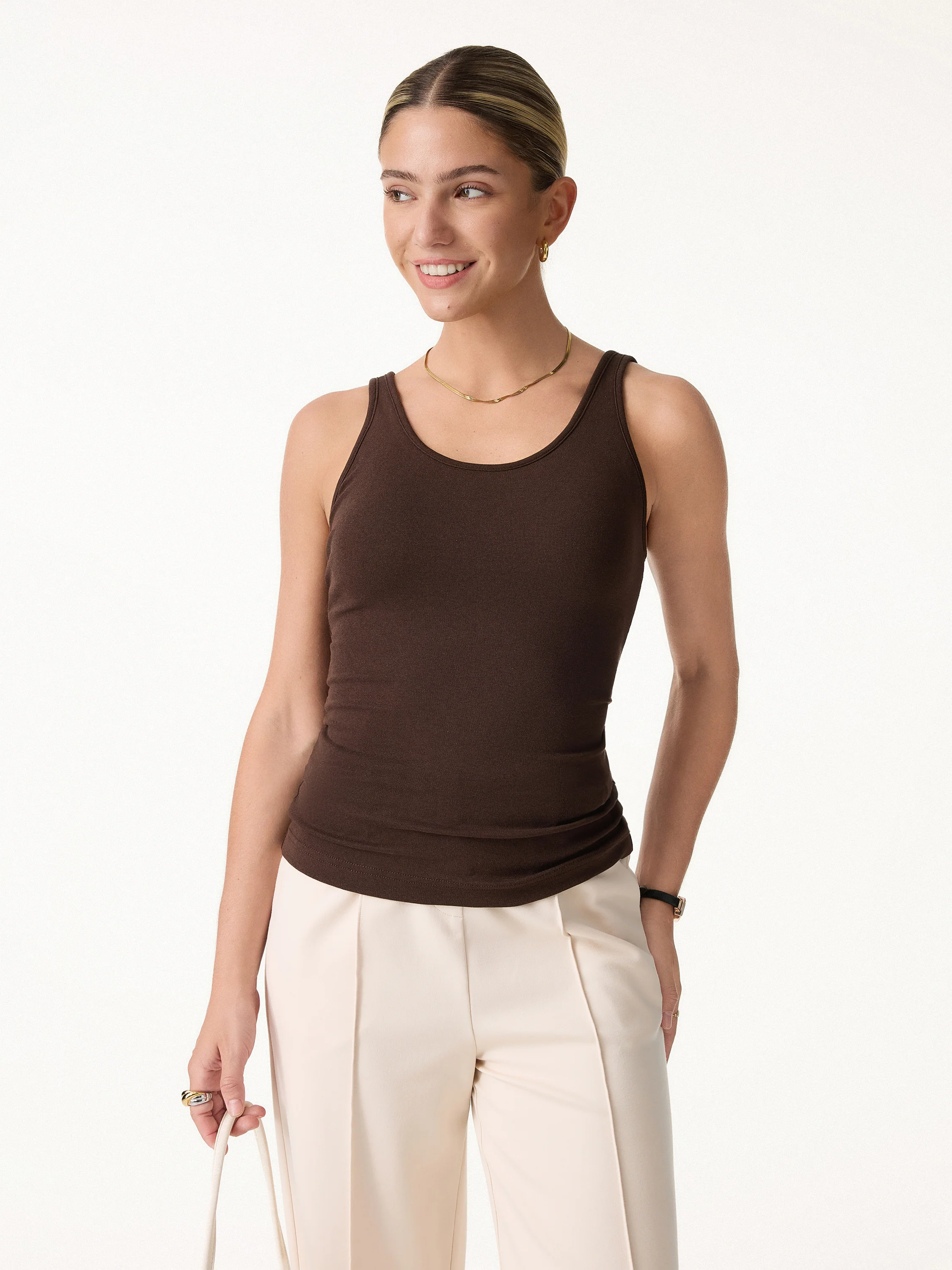Cotton Lyocell U-Neck Bra Tank - Image 14