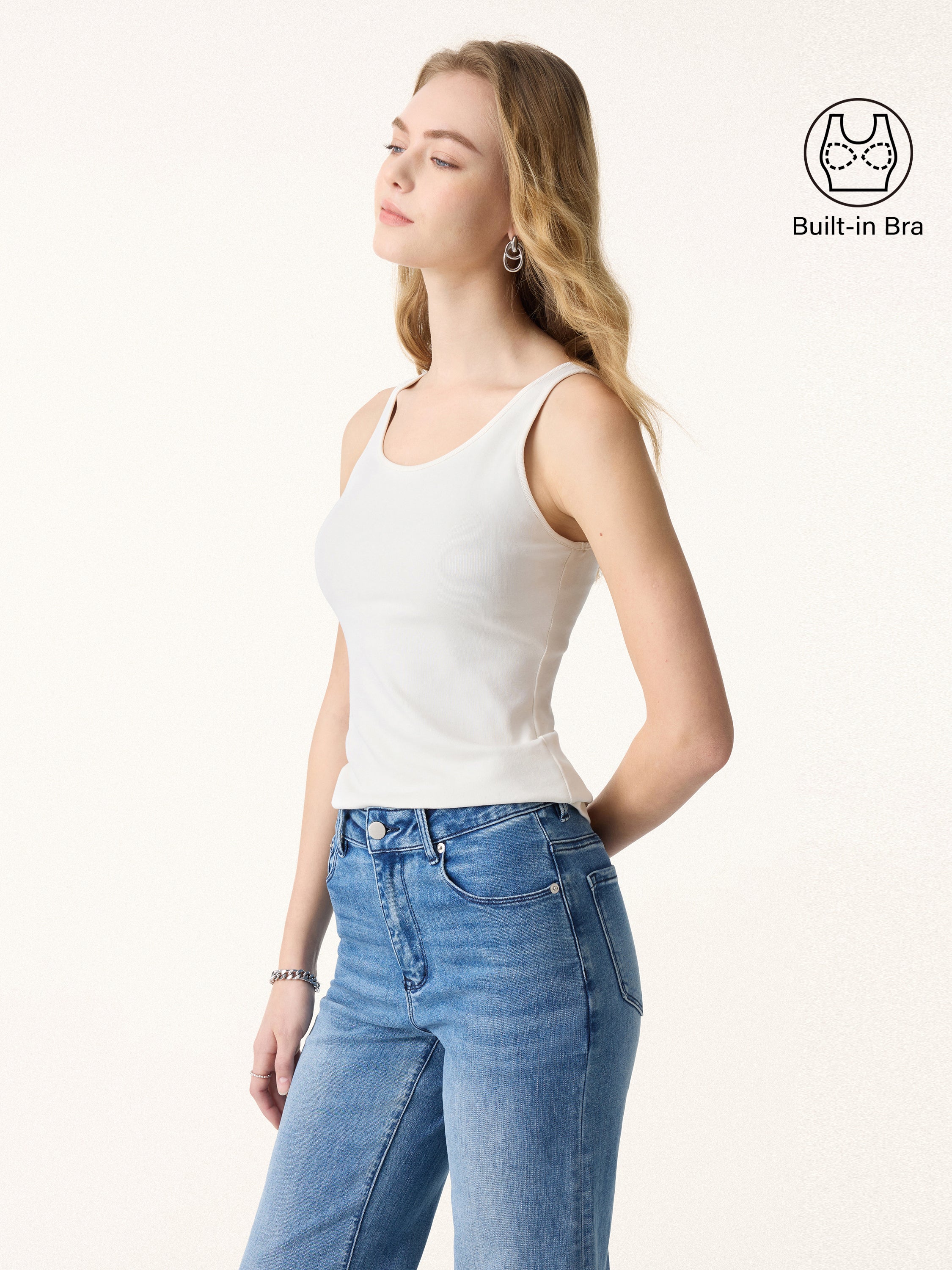 Cotton Lyocell U-Neck Bra Tank - Image 5