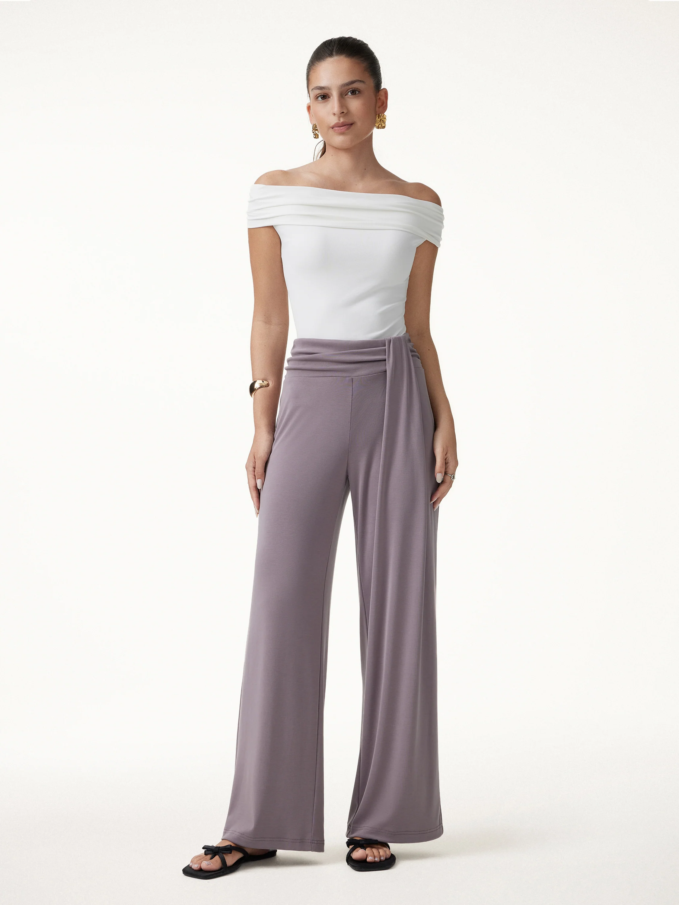 Mid-Rise Relaxed Wide-Leg Lounge Pants - Image 16