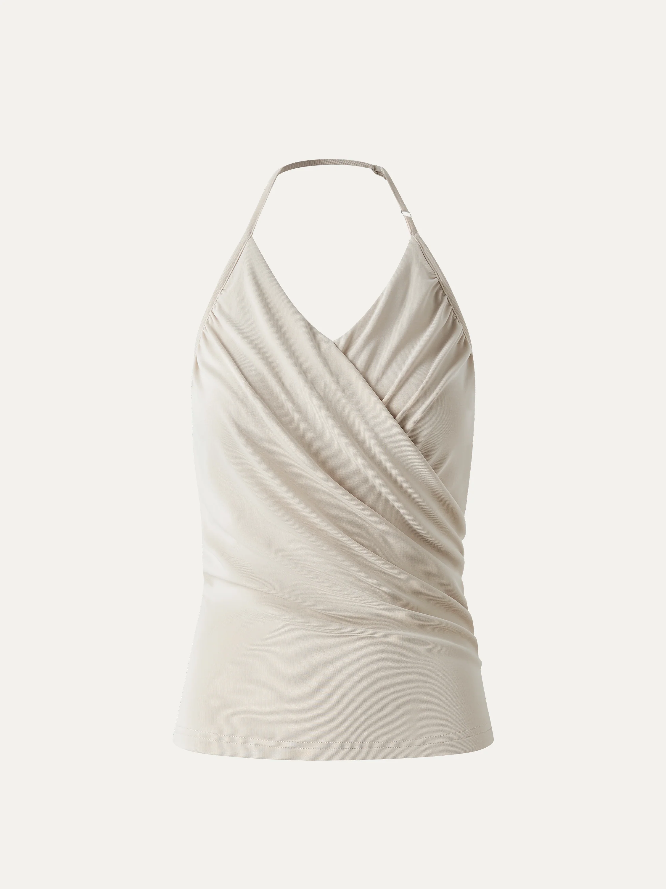 Modal Halter Neck Surplice Ruched Bandless Bra Top - Image 11