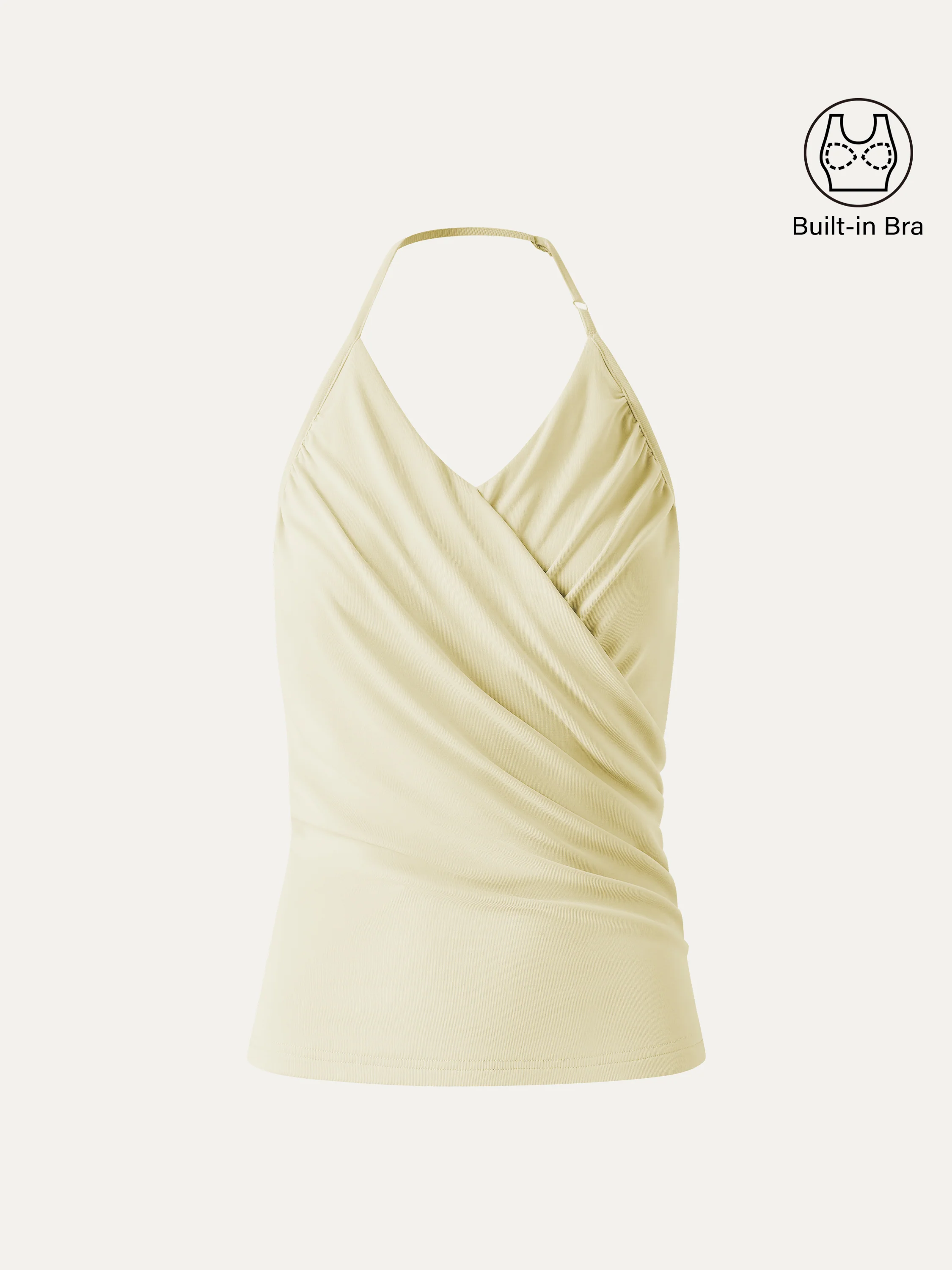 Modal Halter Neck Surplice Ruched Bandless Bra Top - Image 12