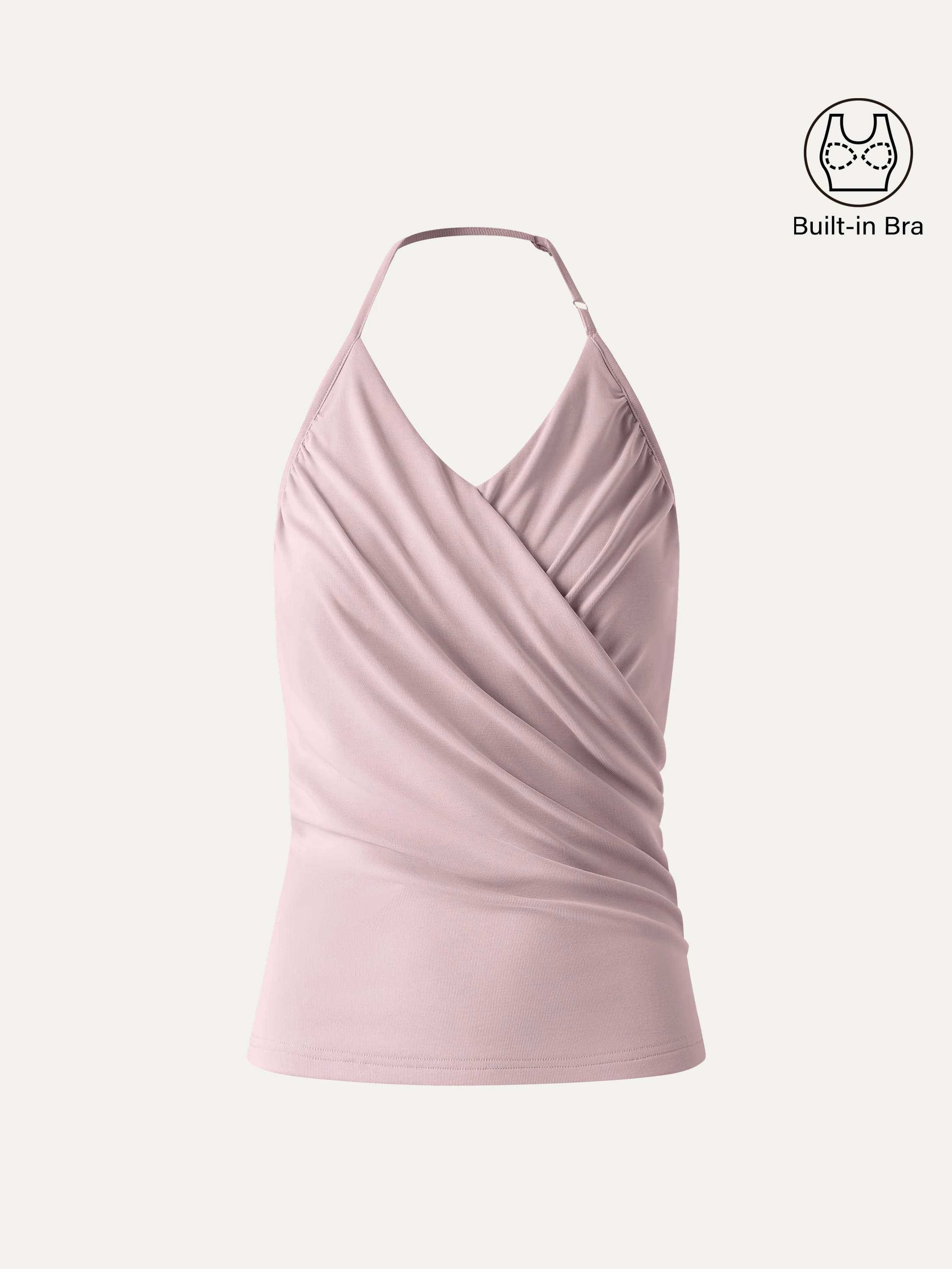Modal Halter Neck Surplice Ruched Bandless Bra Top - Image 13