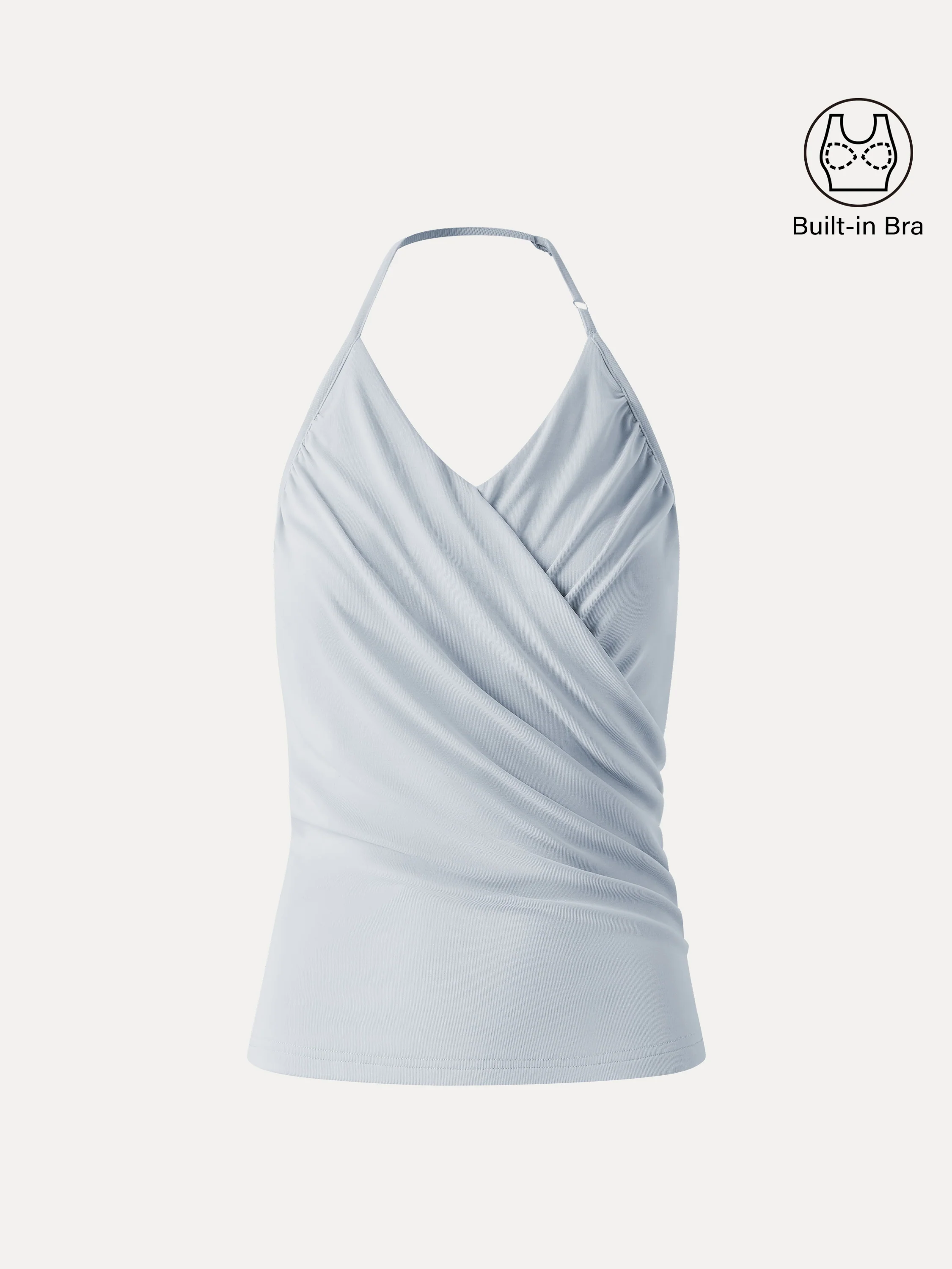 Modal Halter Neck Surplice Ruched Bandless Bra Top - Image 14