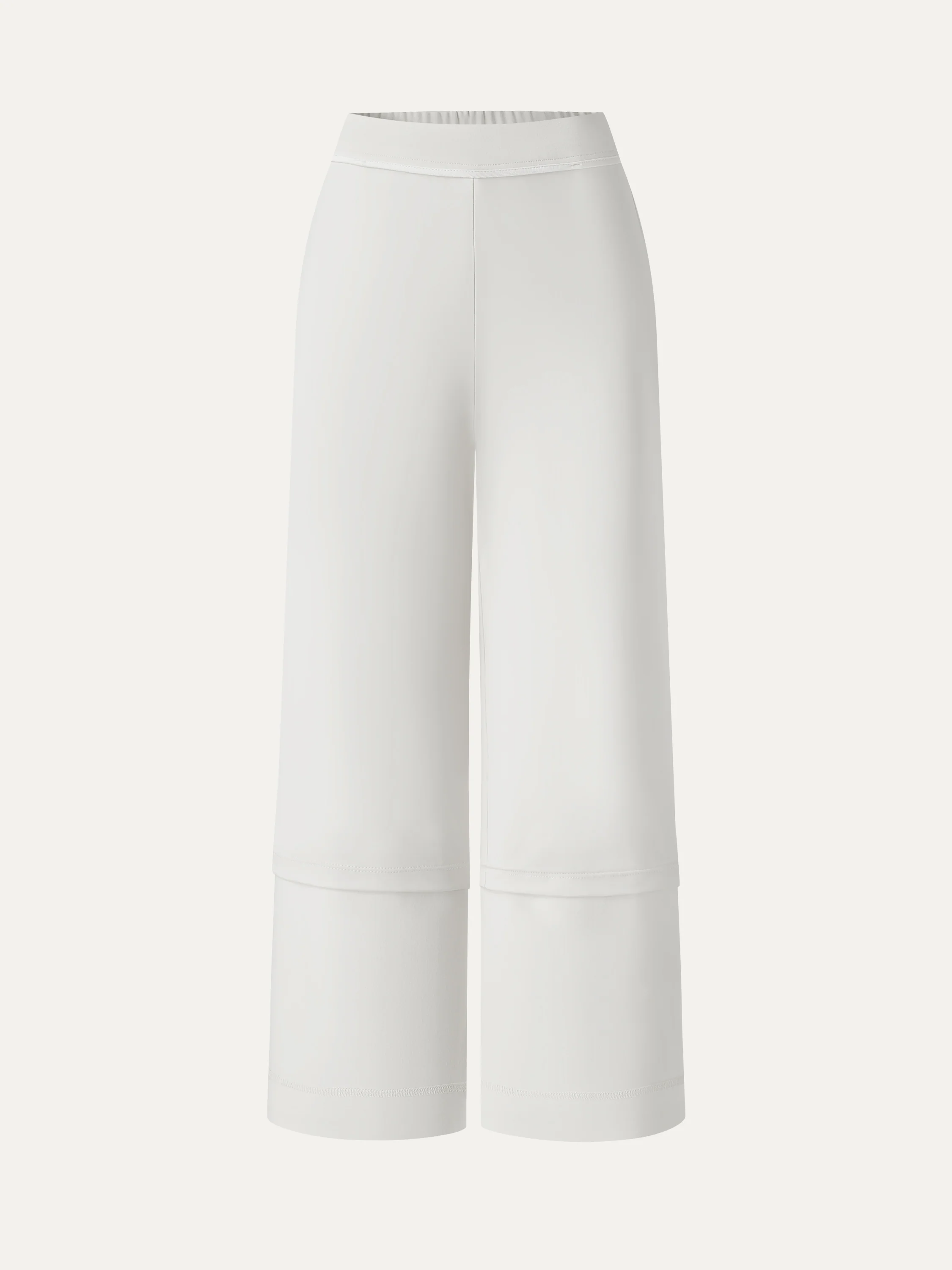 Not-See-Thru Mid Rise Cropped Wide Leg Pants with Pockets - Image 11