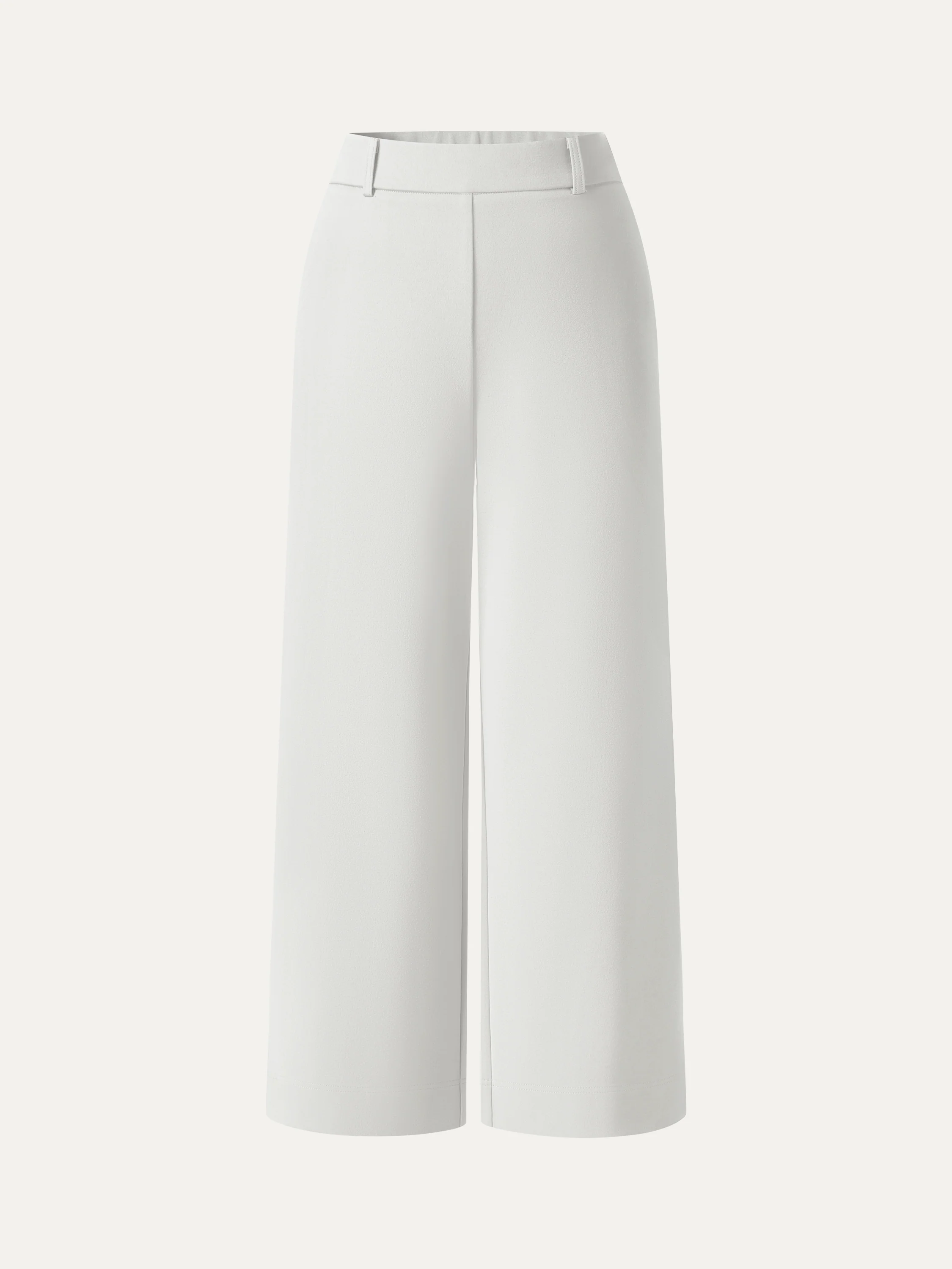 Not-See-Thru Mid Rise Cropped Wide Leg Pants with Pockets - Image 12